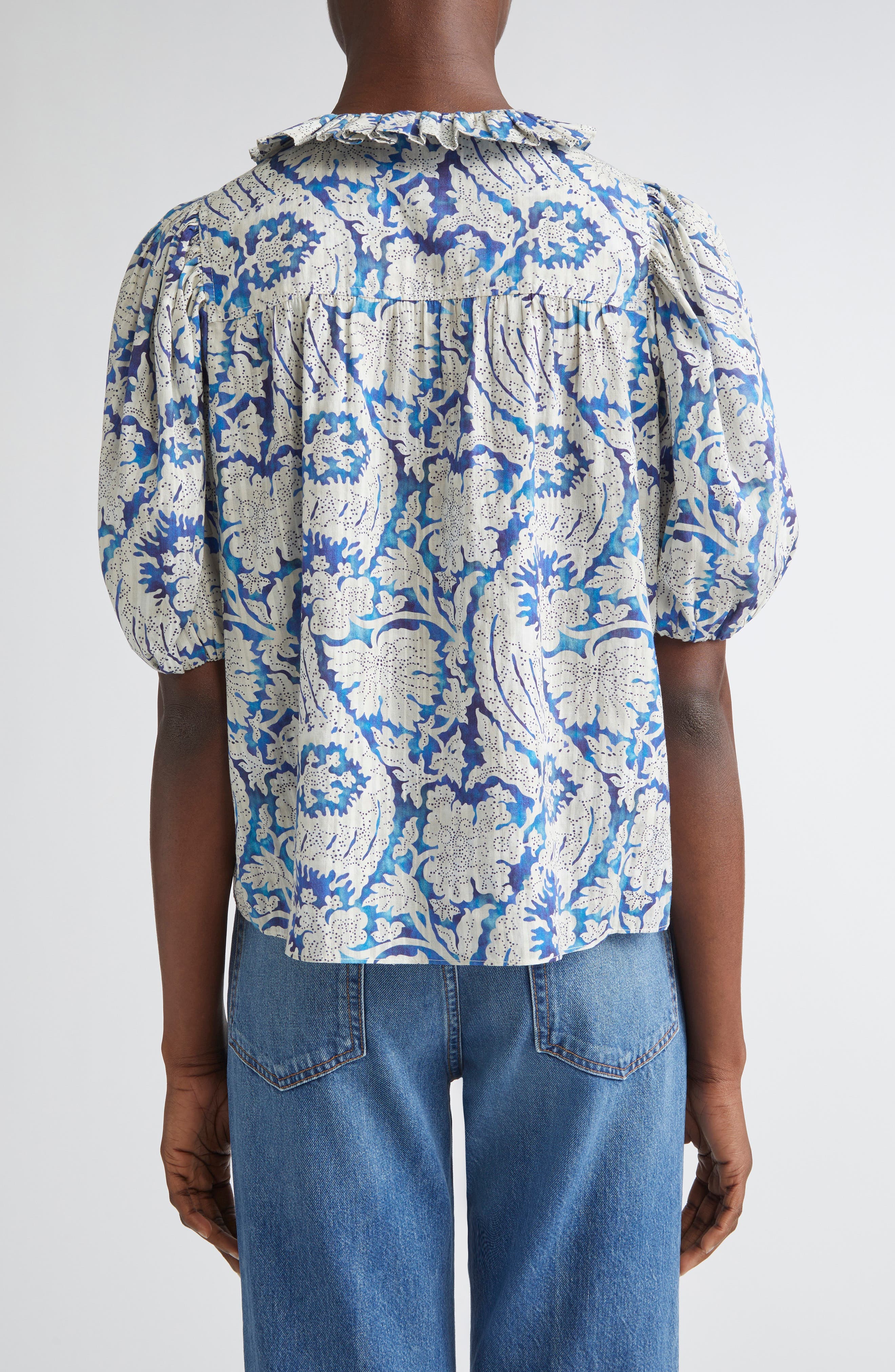 Amari Floral Cotton Blend Button-Up Shirt - image 2