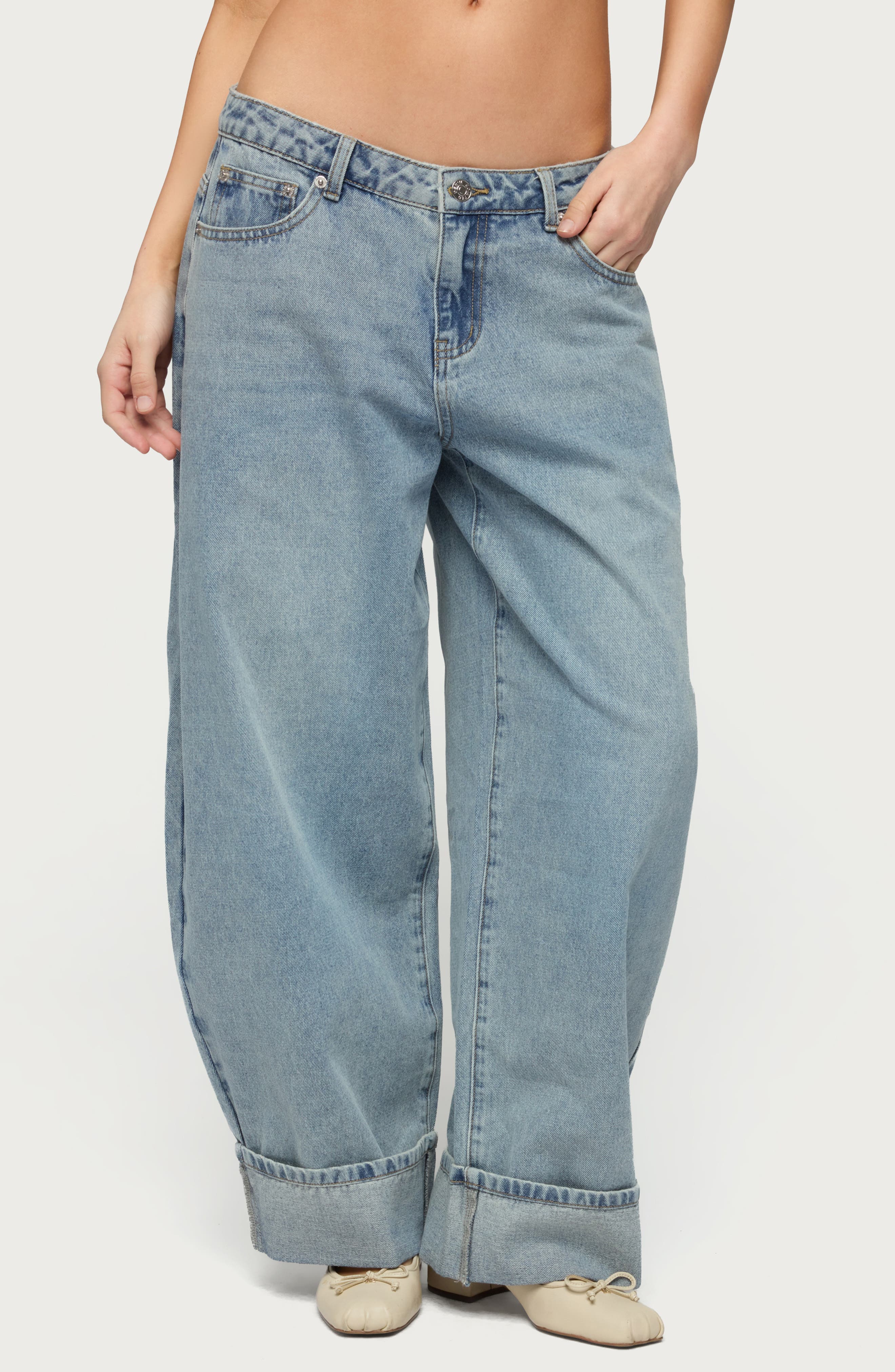 Kella Low Rise Baggy Wide Leg Jeans - image 1