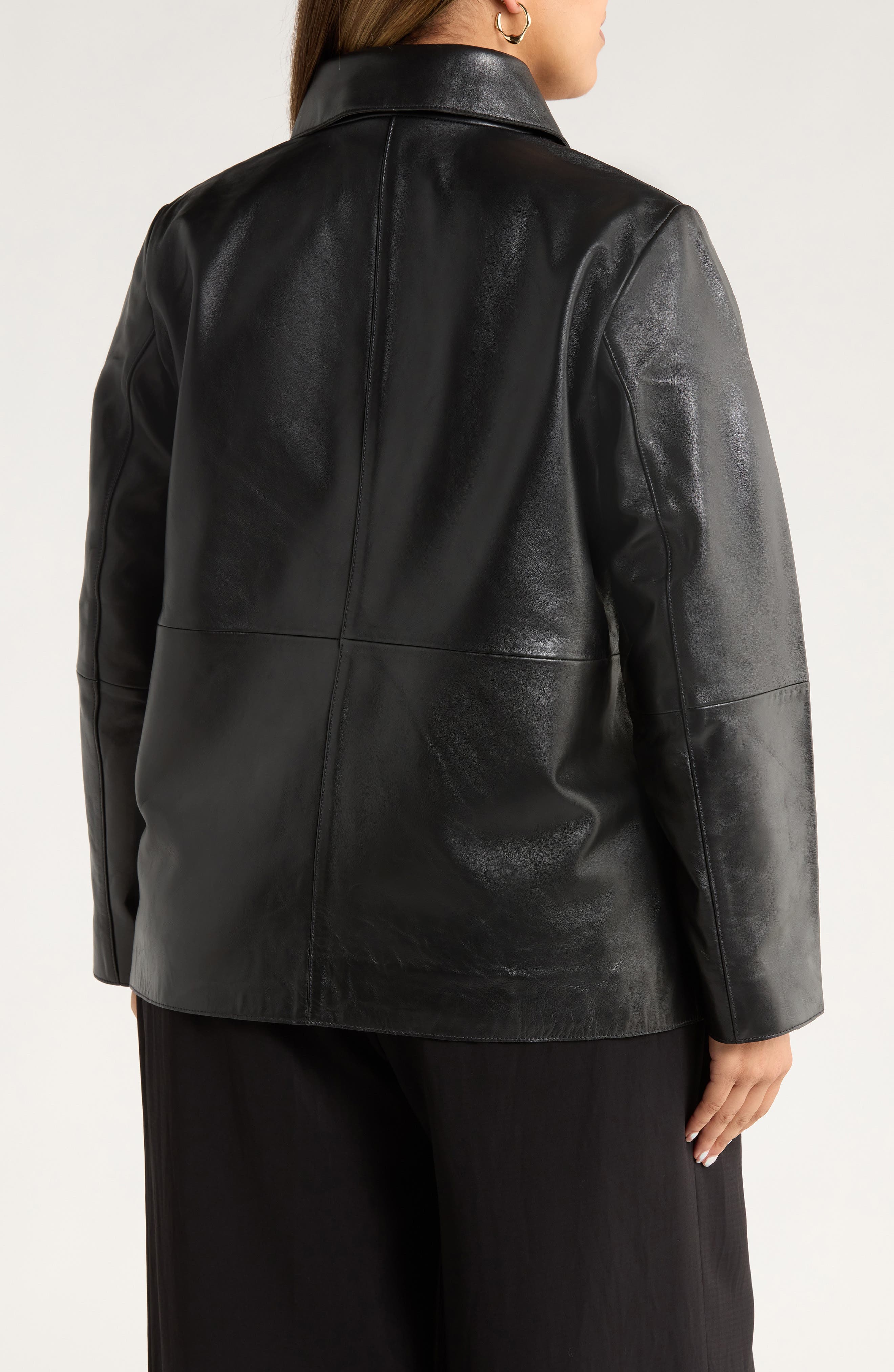 Leather Shirt Jacket - image 2