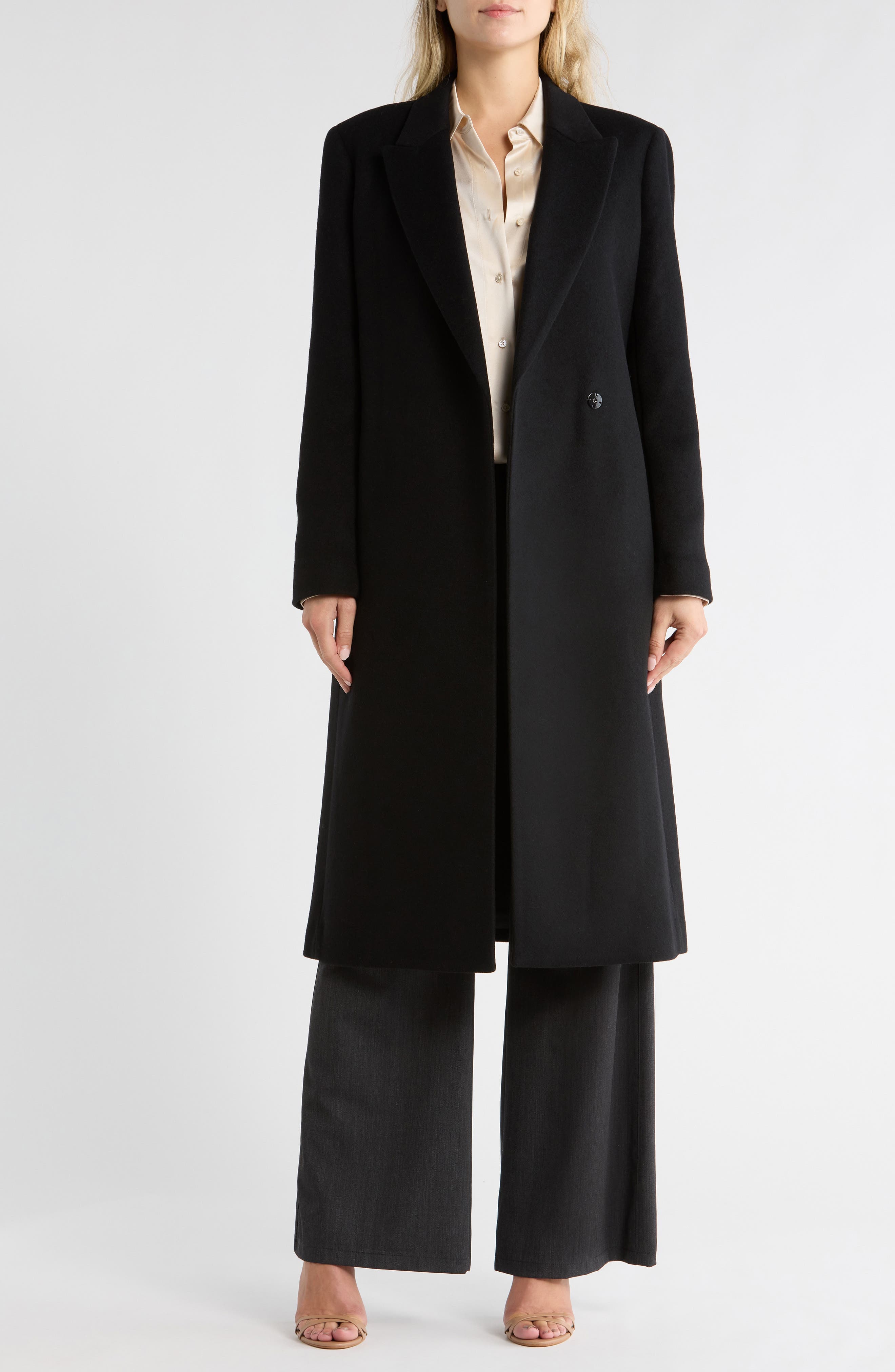 Peak Lapel Recycled Wool Blend Coat - image 1