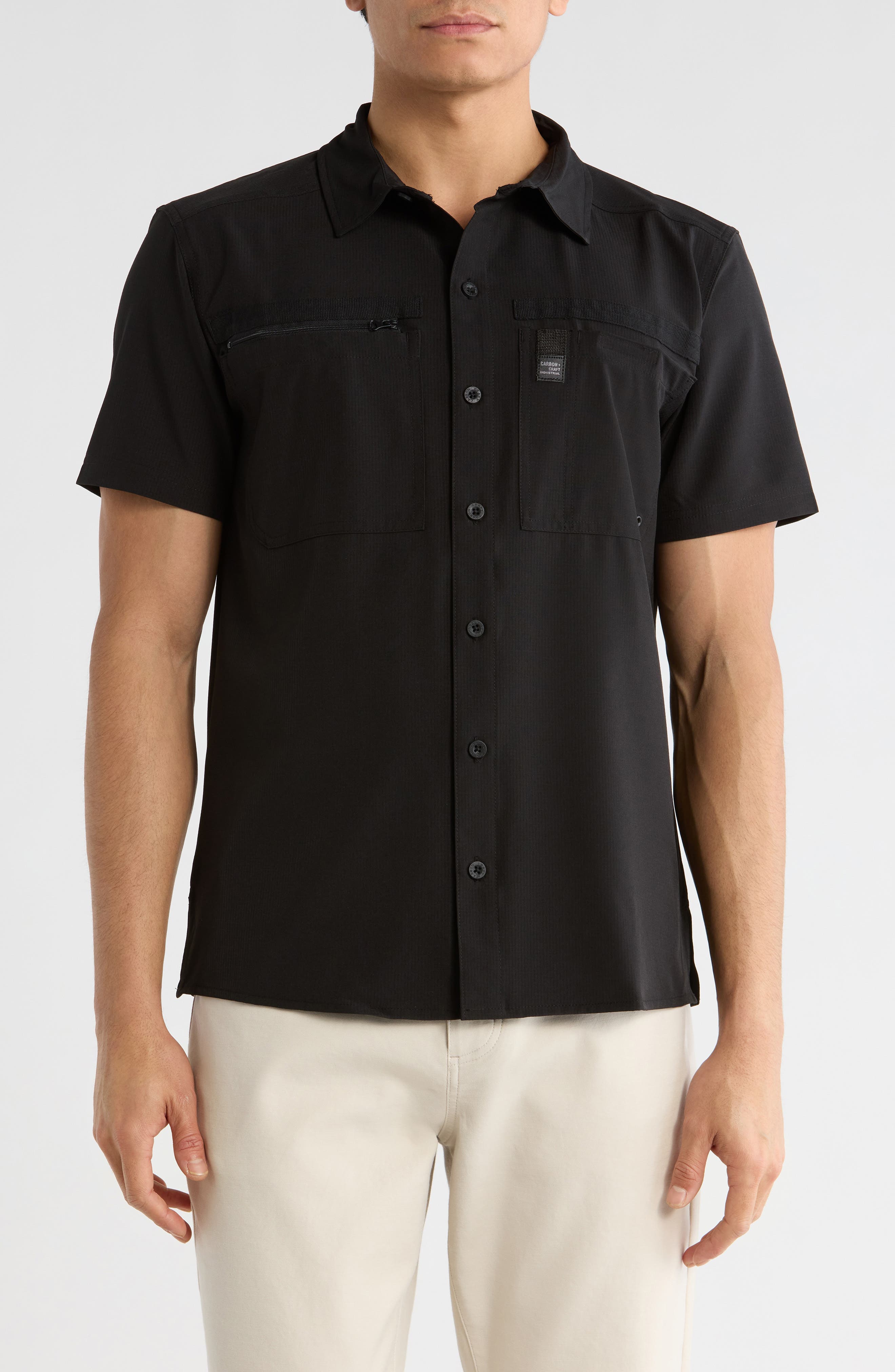 Water Resistant Technical Short Sleeve Button-Up Shirt - image 1