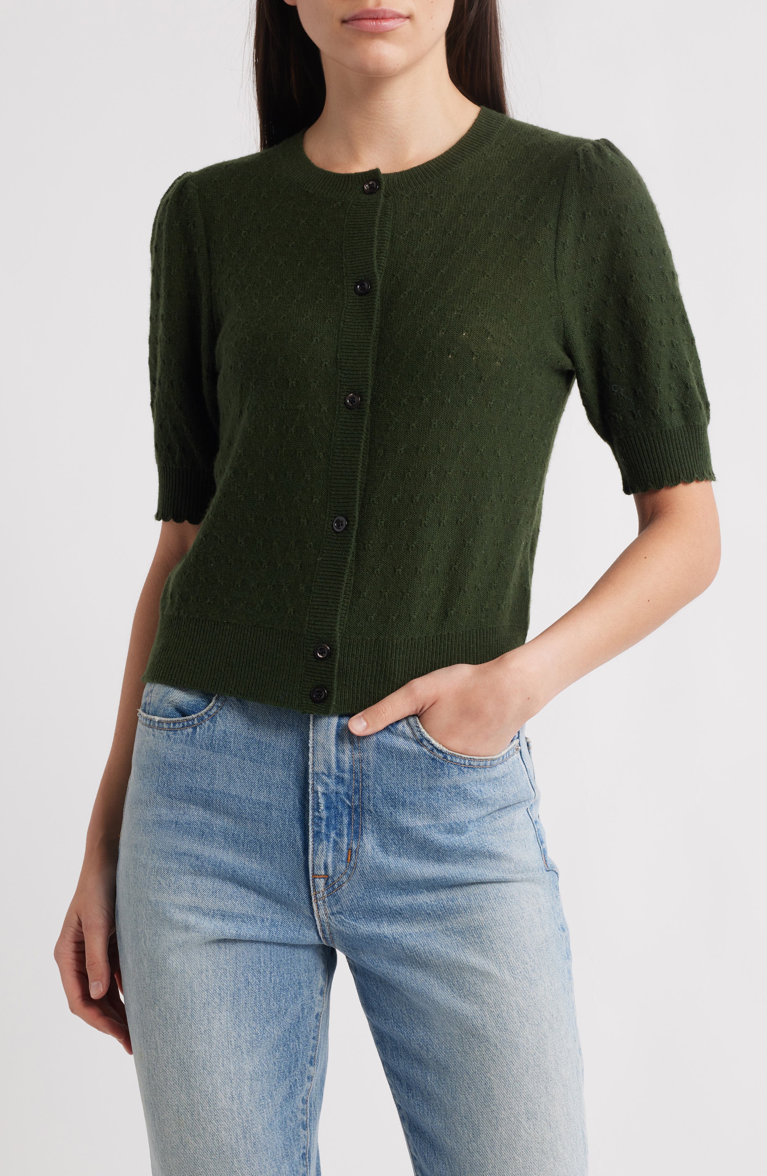 The Pointelle Wool & Cashmere Cardigan - image 1