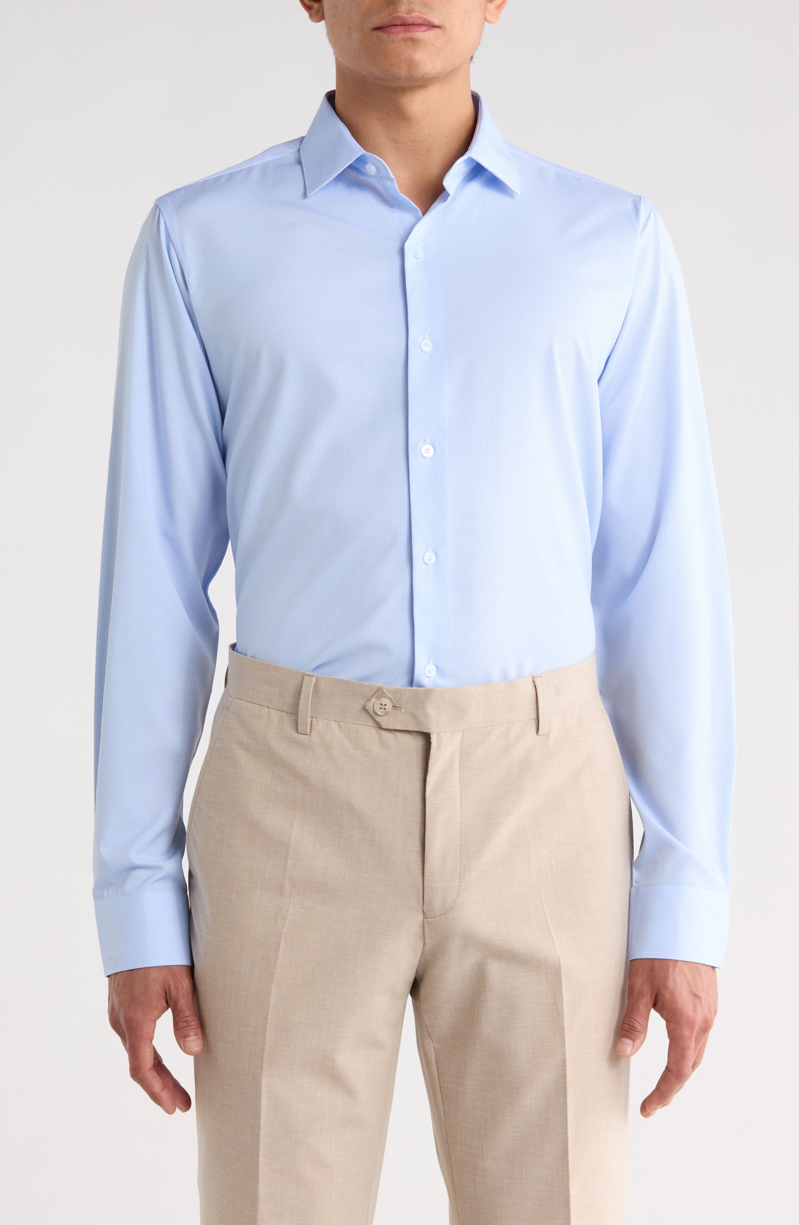 Microcheck Slim Fit Wrinkle Resistant Dress Shirt - image 1