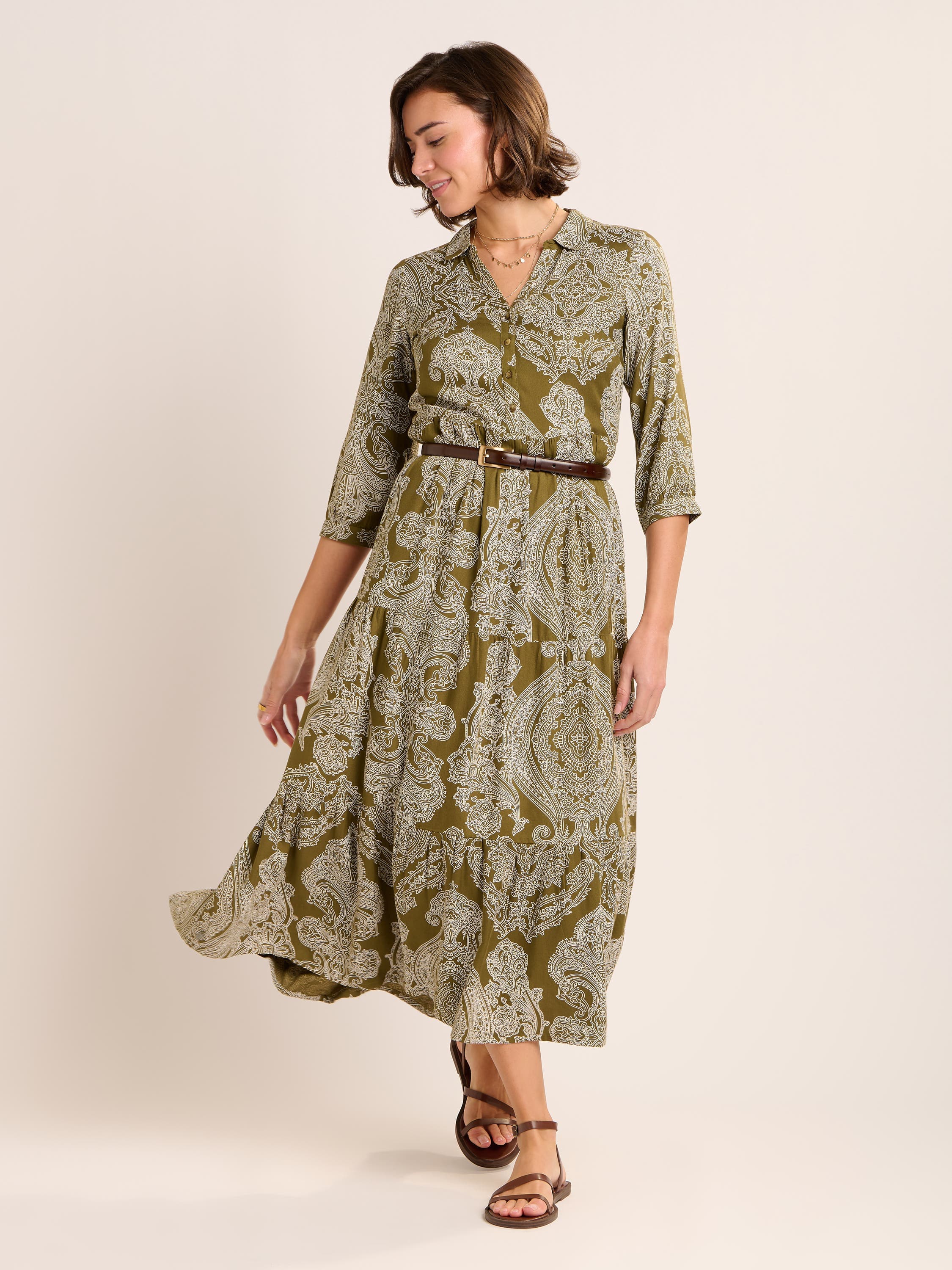 Chara Tiered Maxi Shirt Dress - image 1