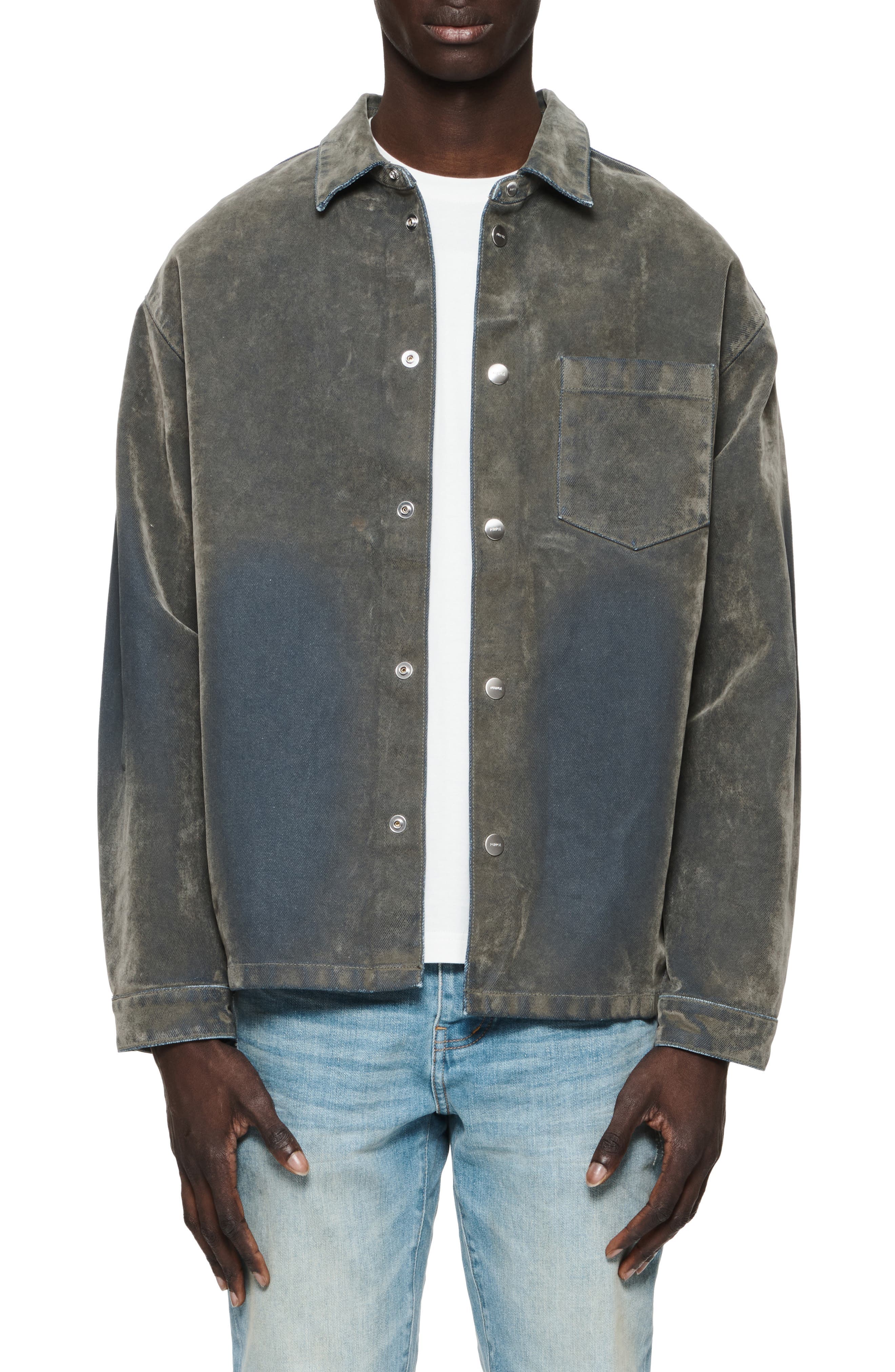 Ombre Denim Shirt Jacket - image 1