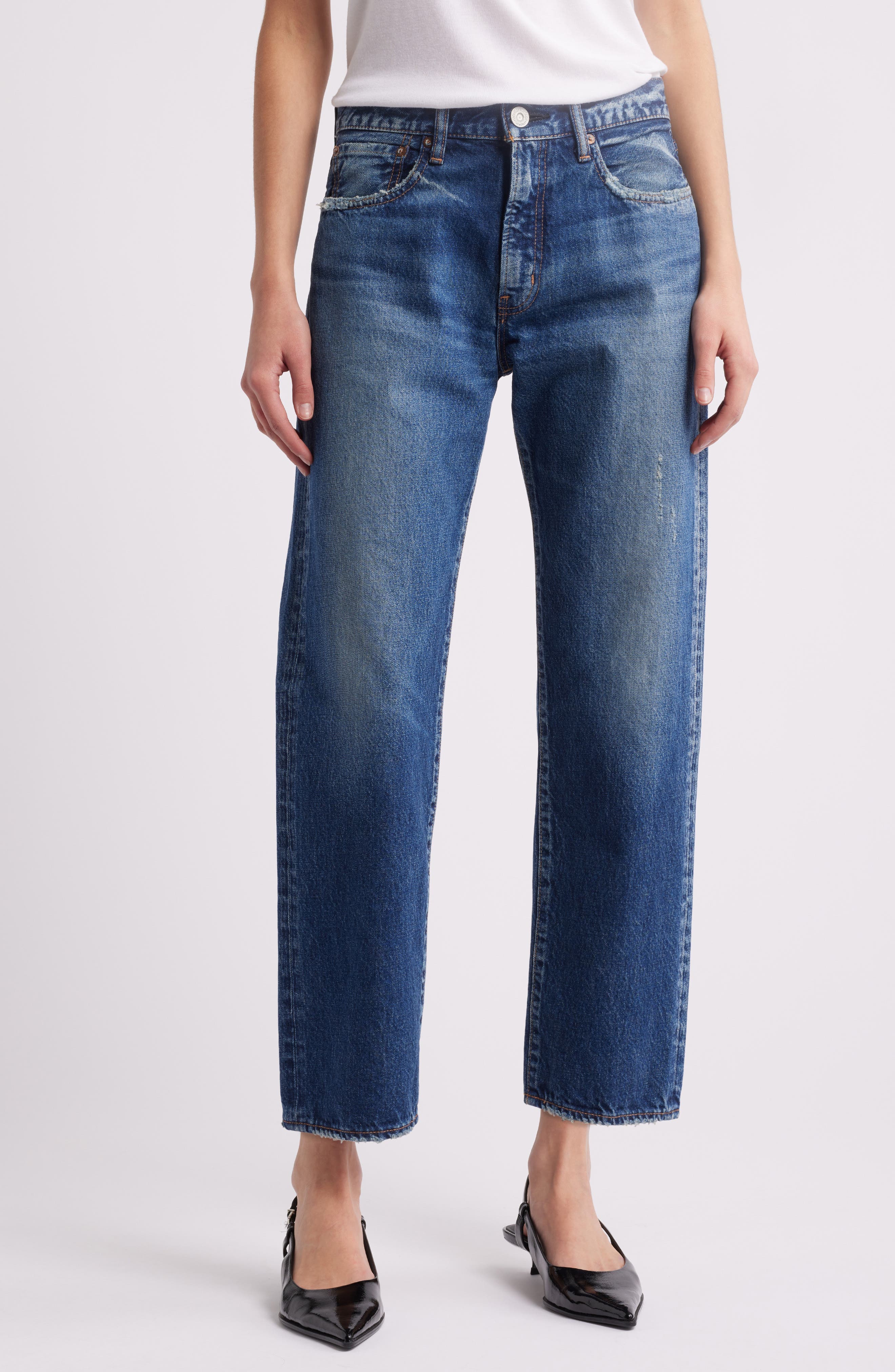 Pine High Waist Distressed Ankle Jeans - image 1