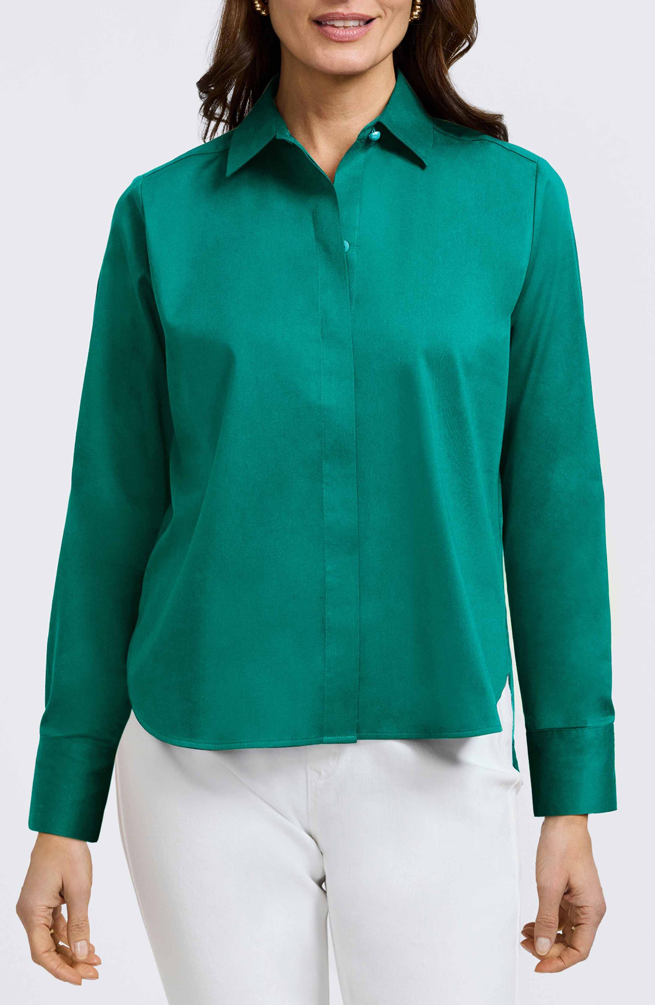 Matte Sateen Button-Up Shirt - image 1