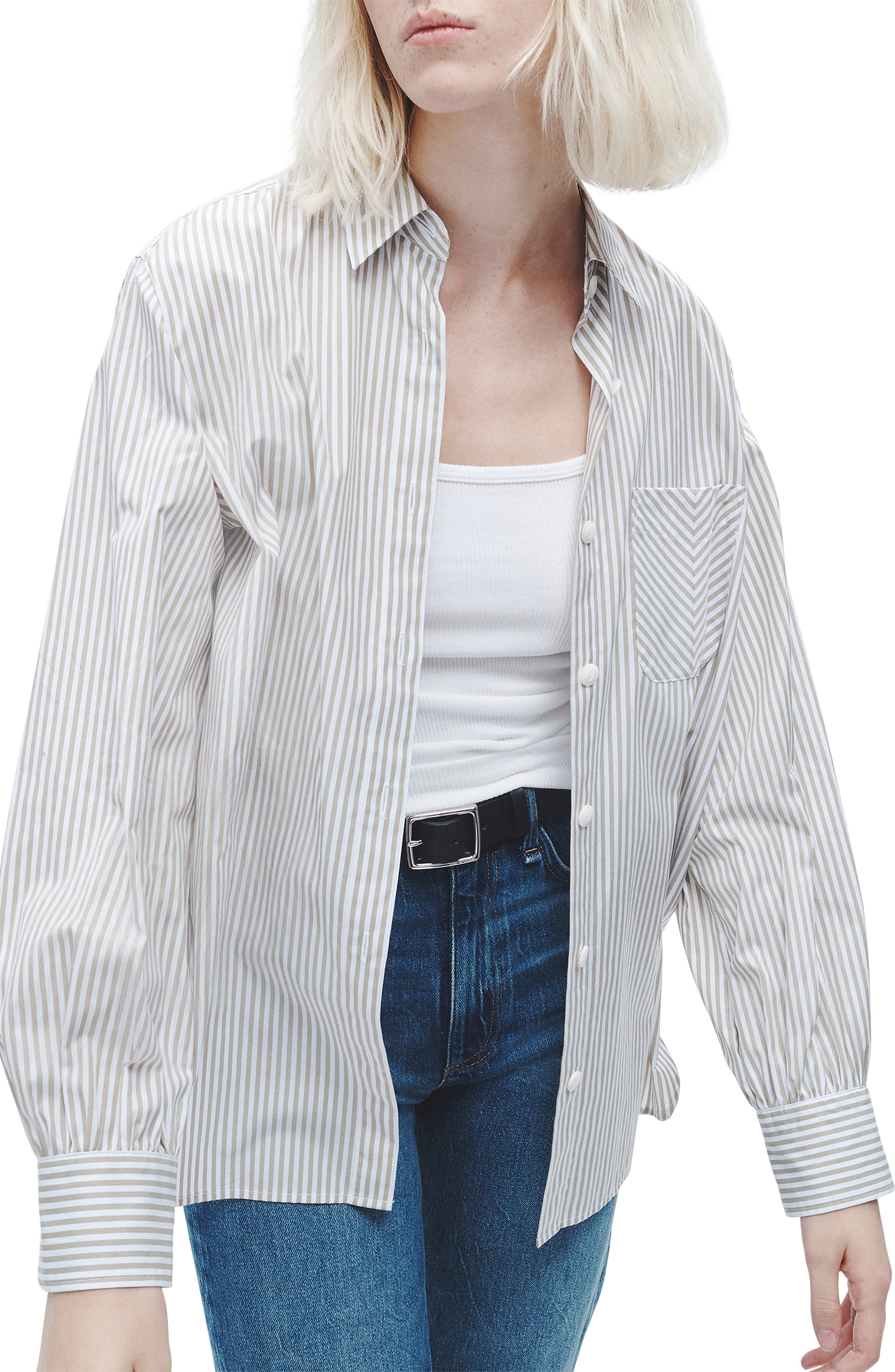 Maxine Stripe Cotton Button-Up Shirt - image 1