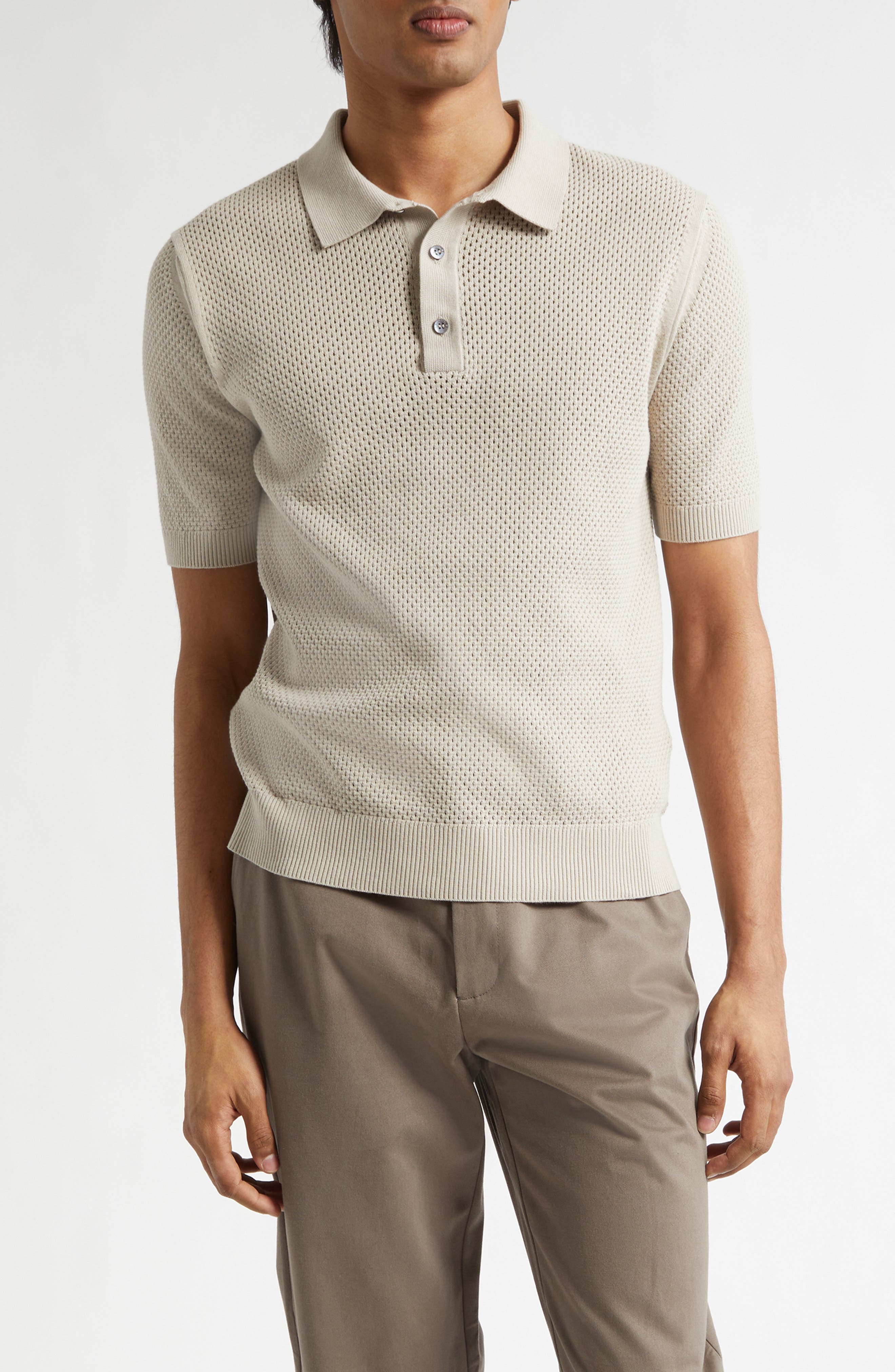 Cotton Mesh Polo - image 1