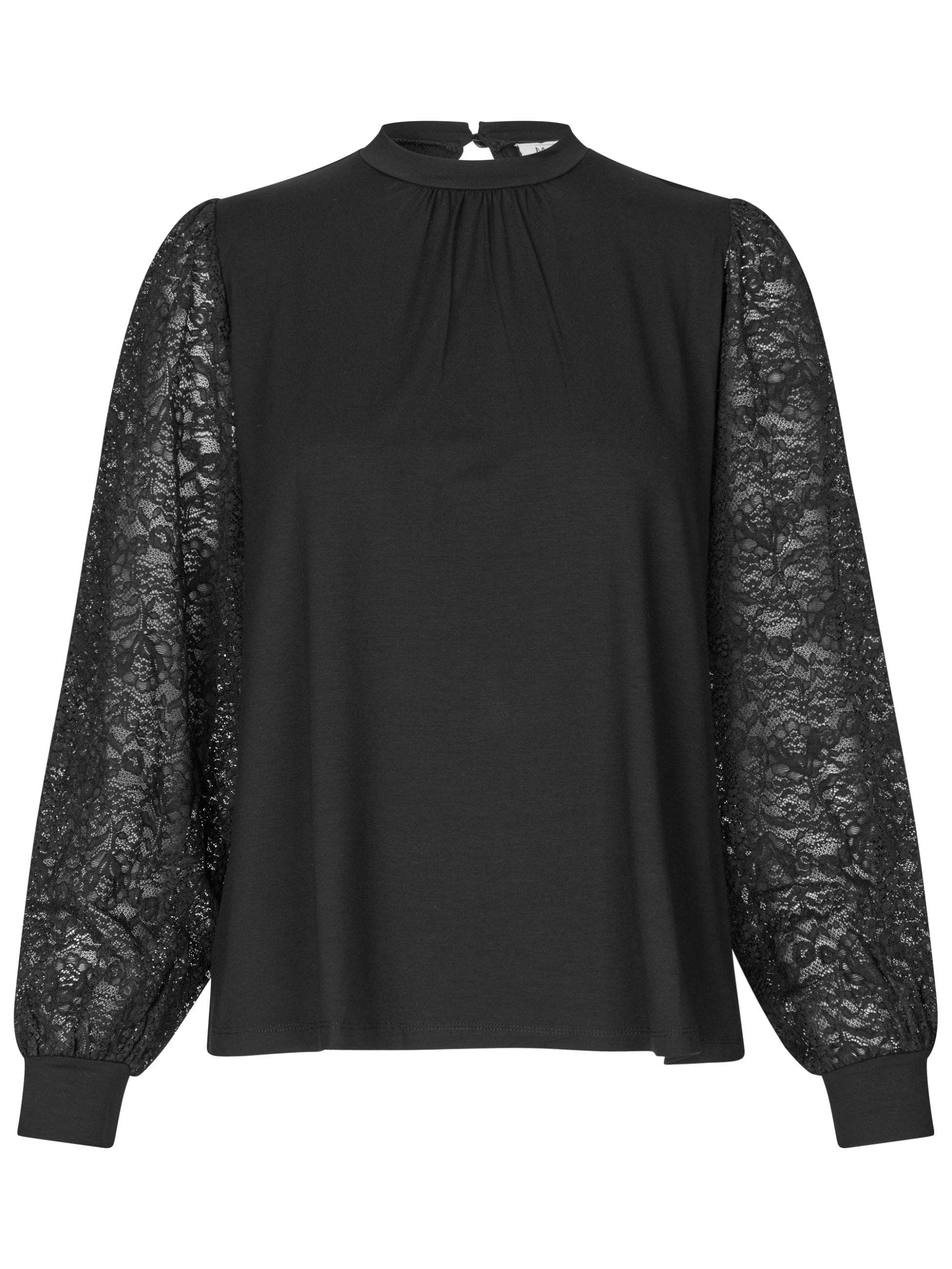 Mabravoria High Neck Lace Sleeve Blouse - image 2