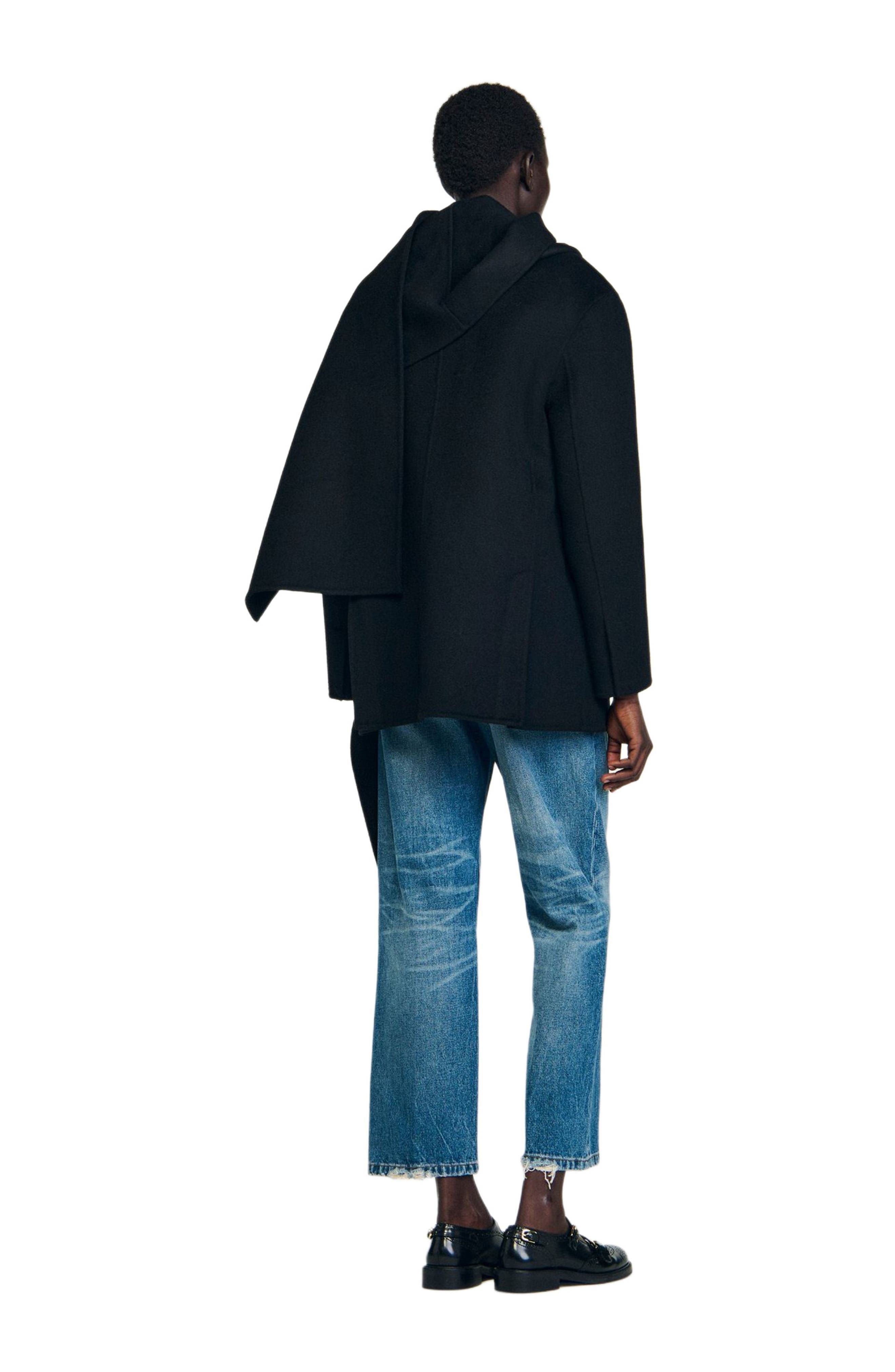 Short coat with removable scarf - image 2