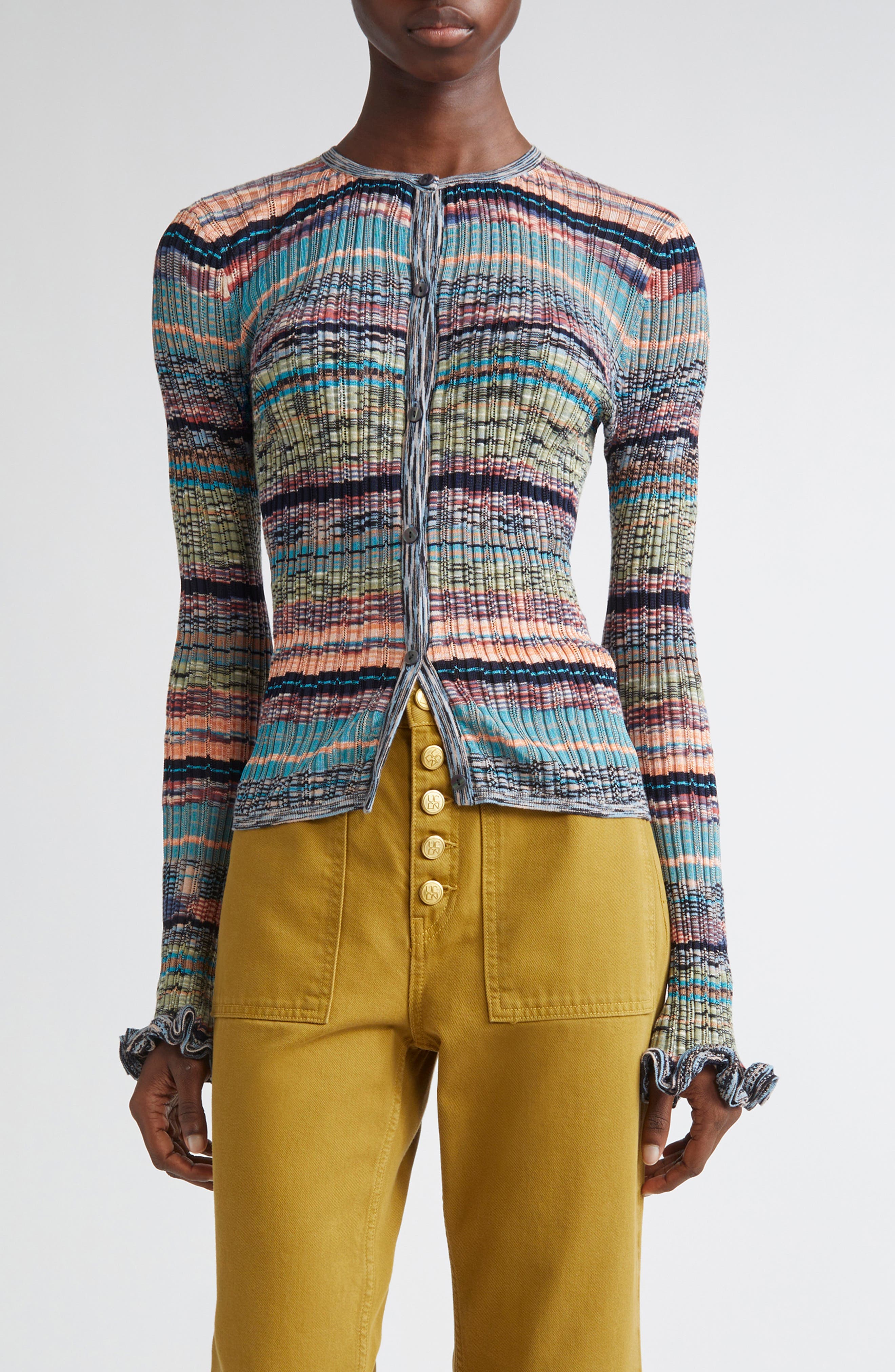 Lex Ruffle Space Dye Cardigan - image 1