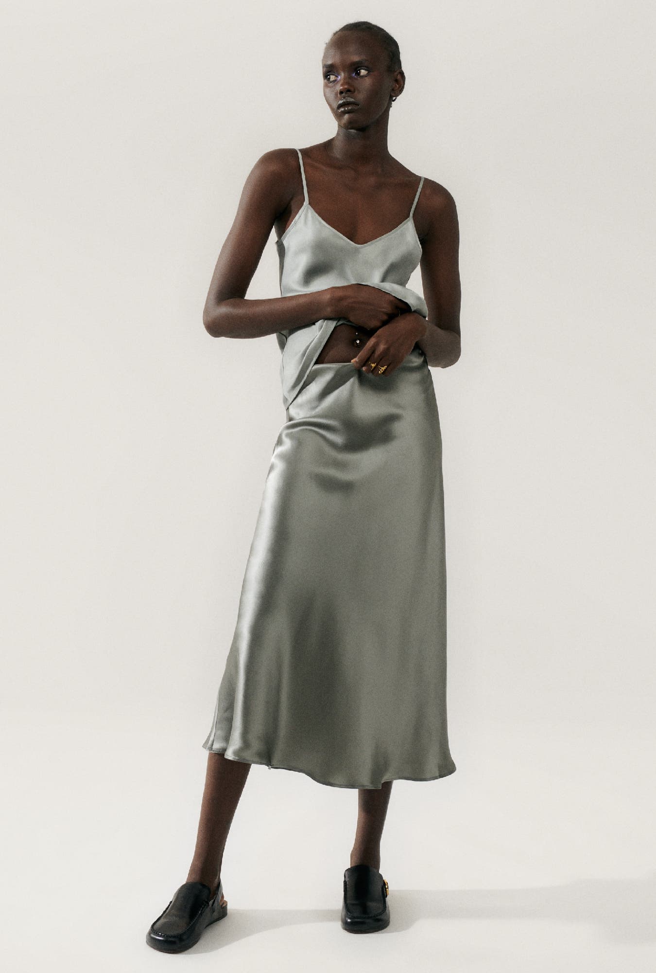 LONG BIAS CUT SKIRT MOON - image 1