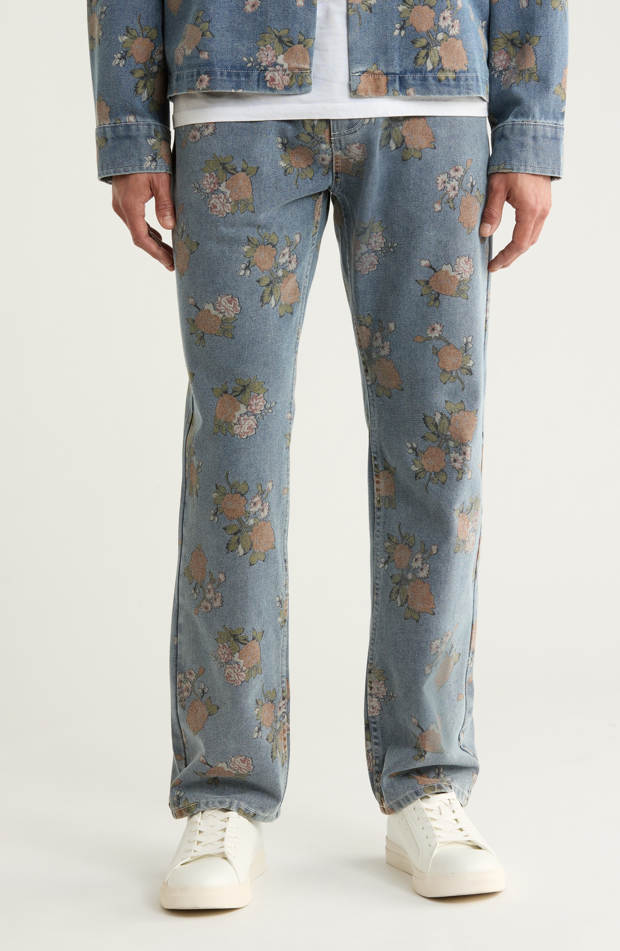 Bouquet Floral Print Jeans - image 1
