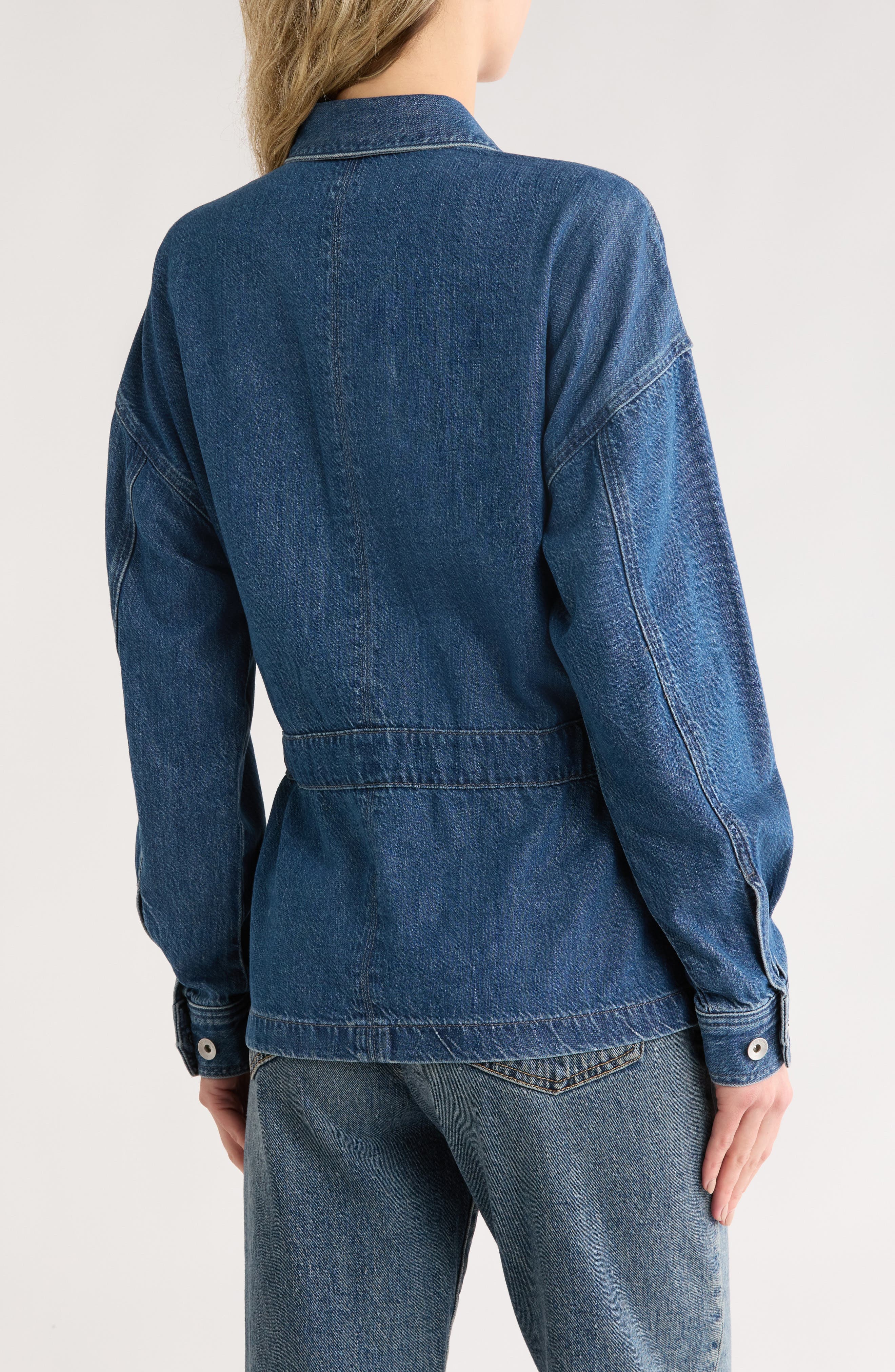 Layla Tie Waist Denim Shirt Jacket - image 2