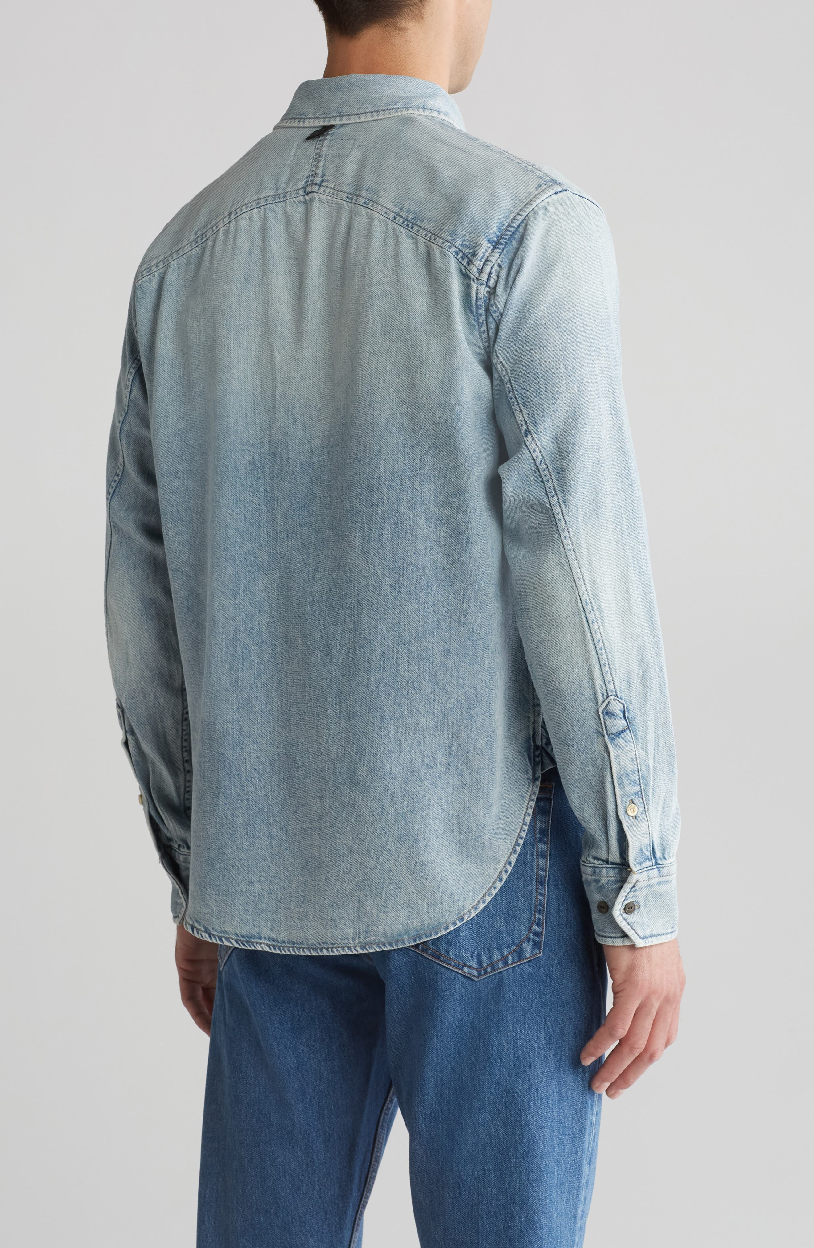 Denim Button-Up Shirt Jacket - image 2