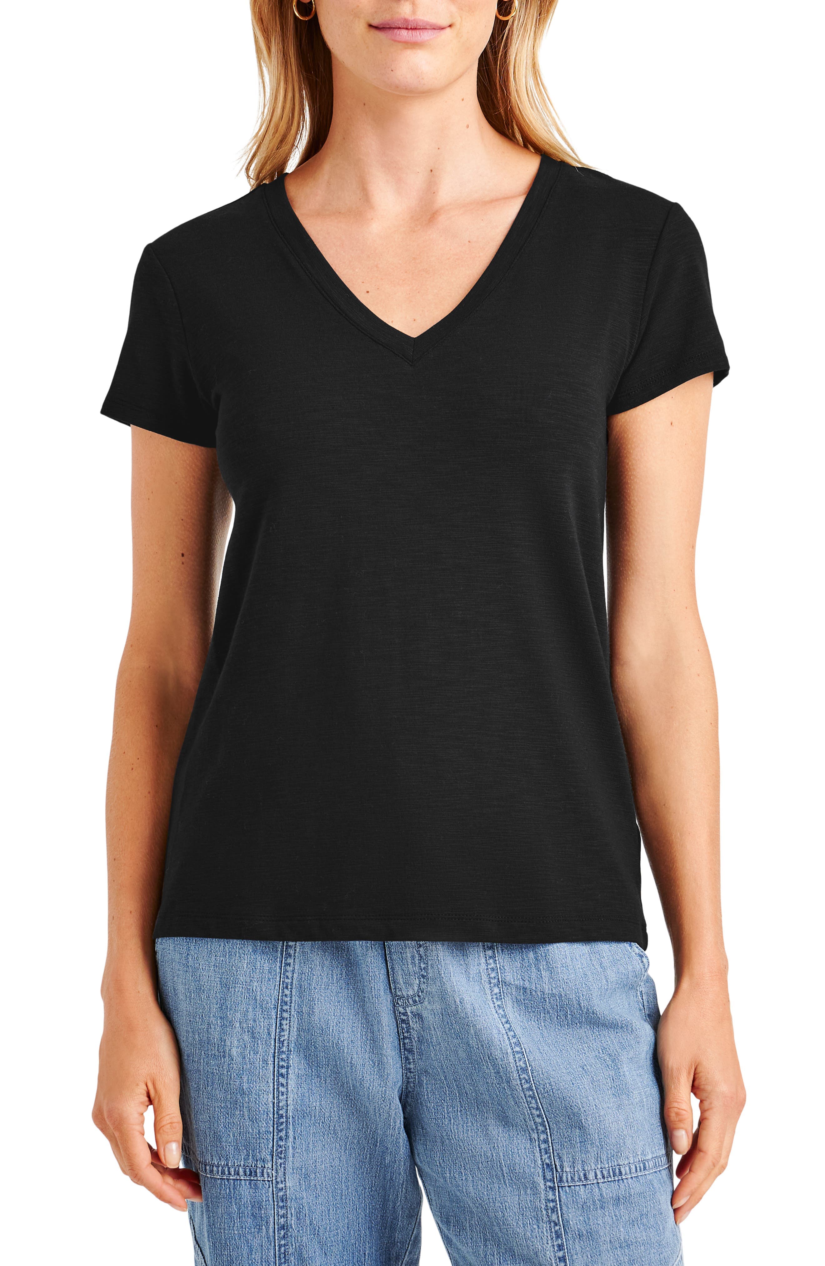Kate Slub V-Neck T-Shirt - image 1