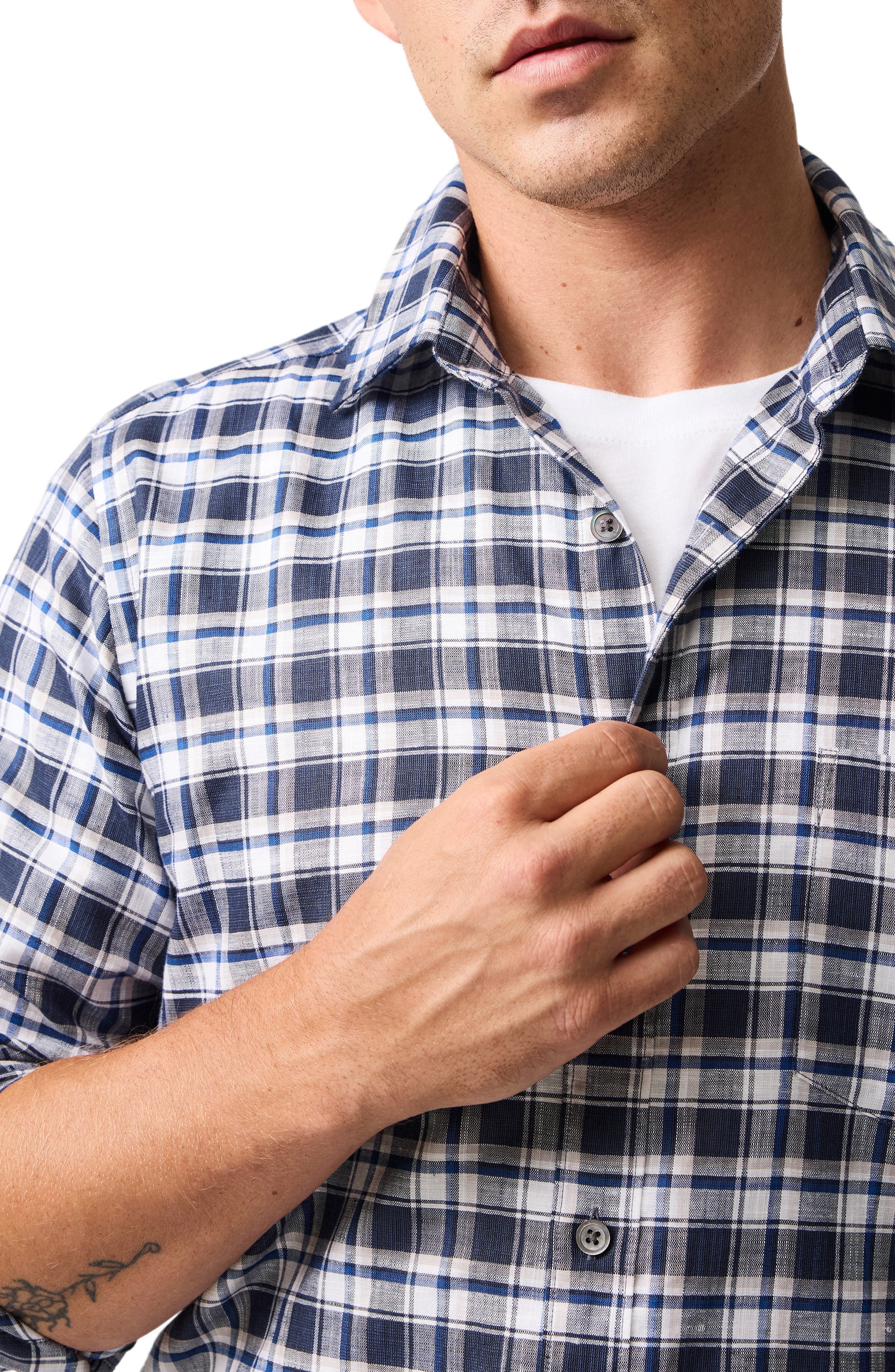 Ridgelands Plaid Cotton & Linen Button-Up Shirt - image 2