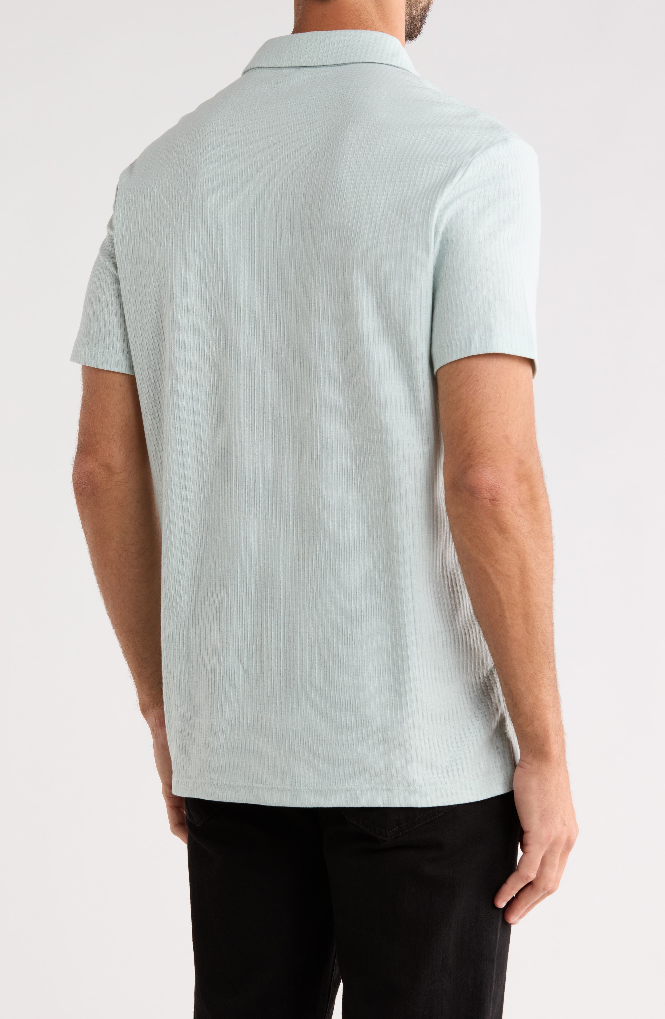 Stripe Classic Fit Short Sleeve Button-Up Shirt - image 2