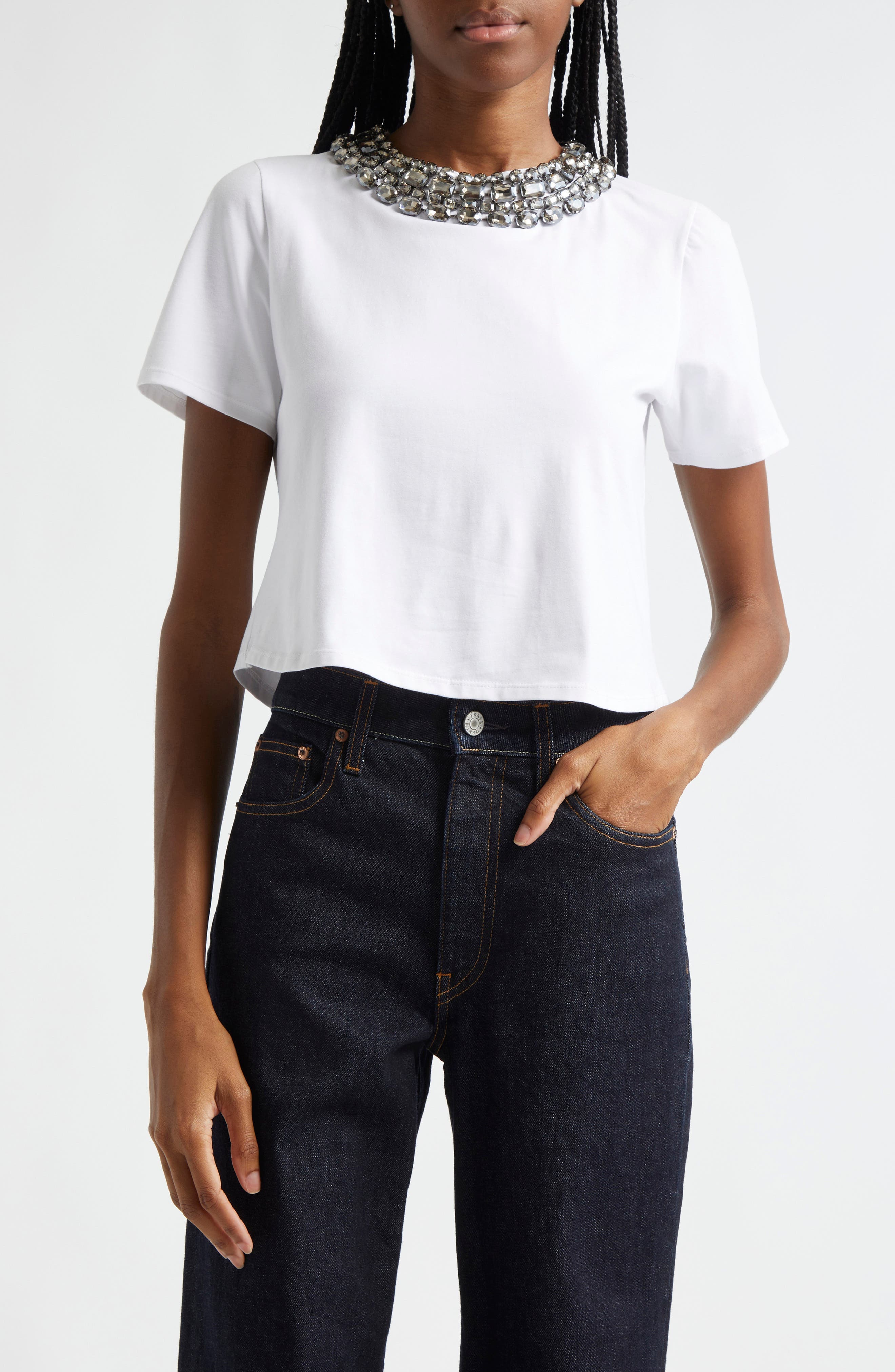 Embellished Cotton T-Shirt - image 1