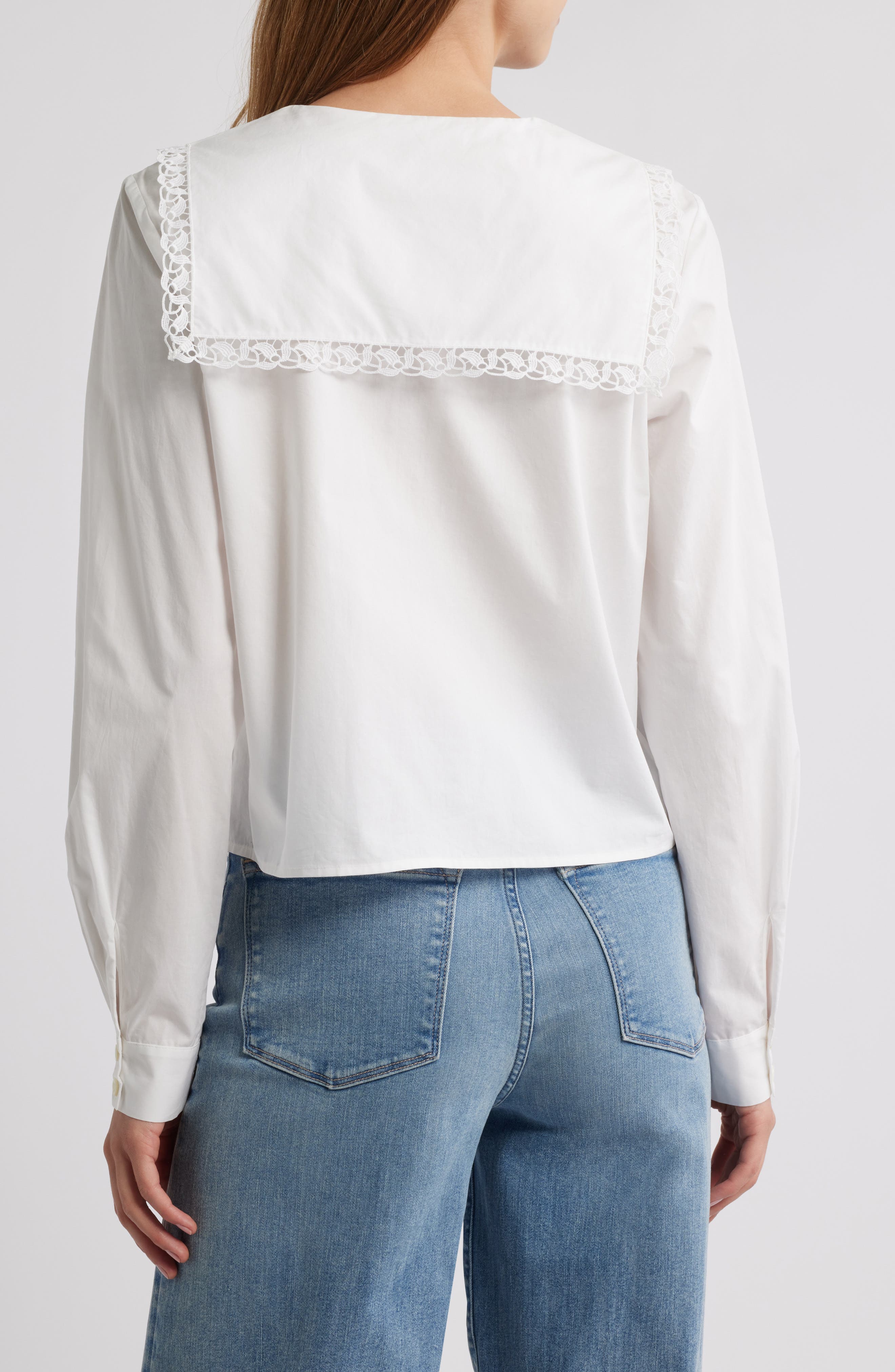 The Charm Sailor Collar Cotton Poplin Button-Up Shirt - image 2