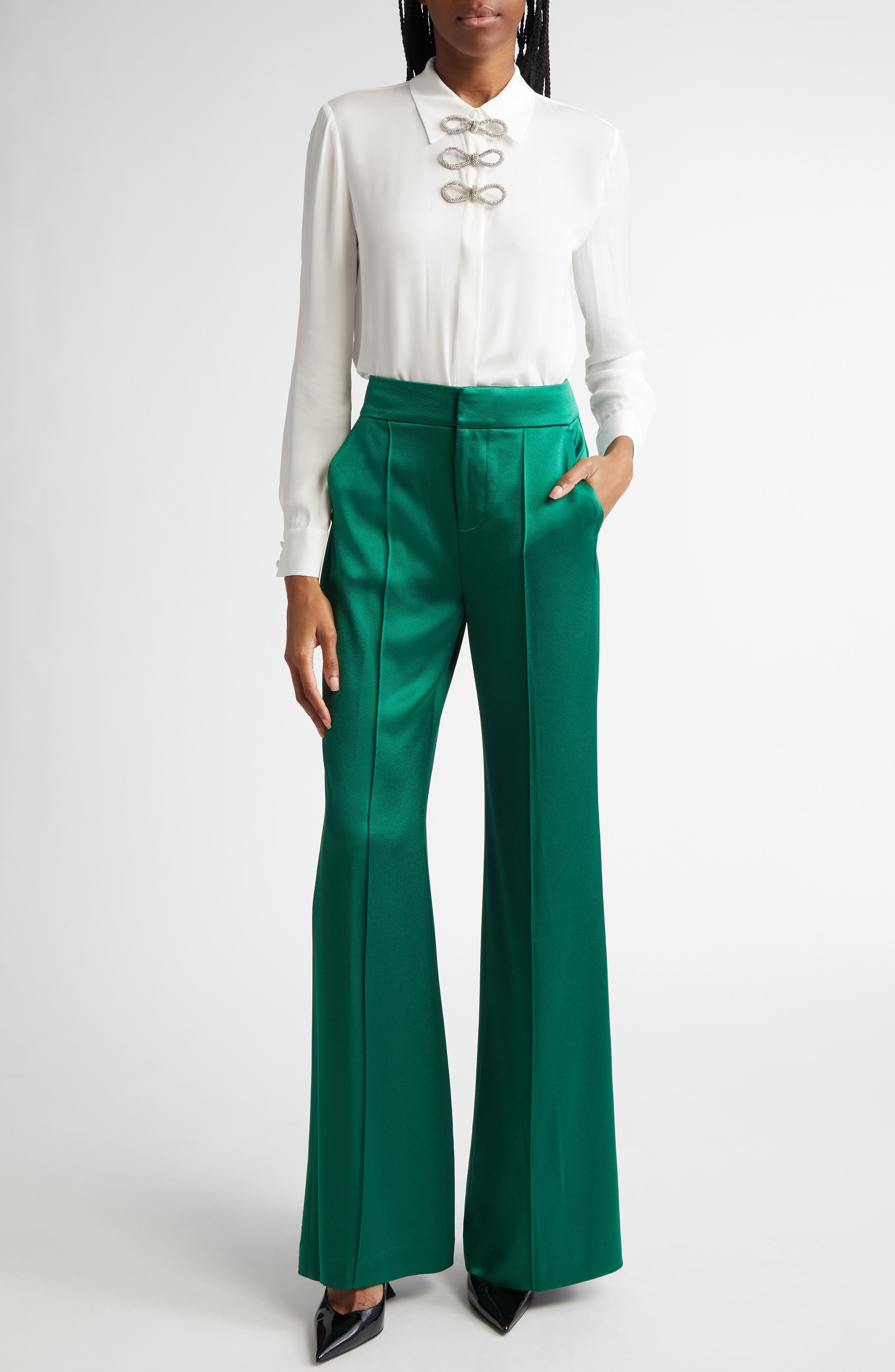 Dylan Piped Satin Wide Leg Pants - image 2