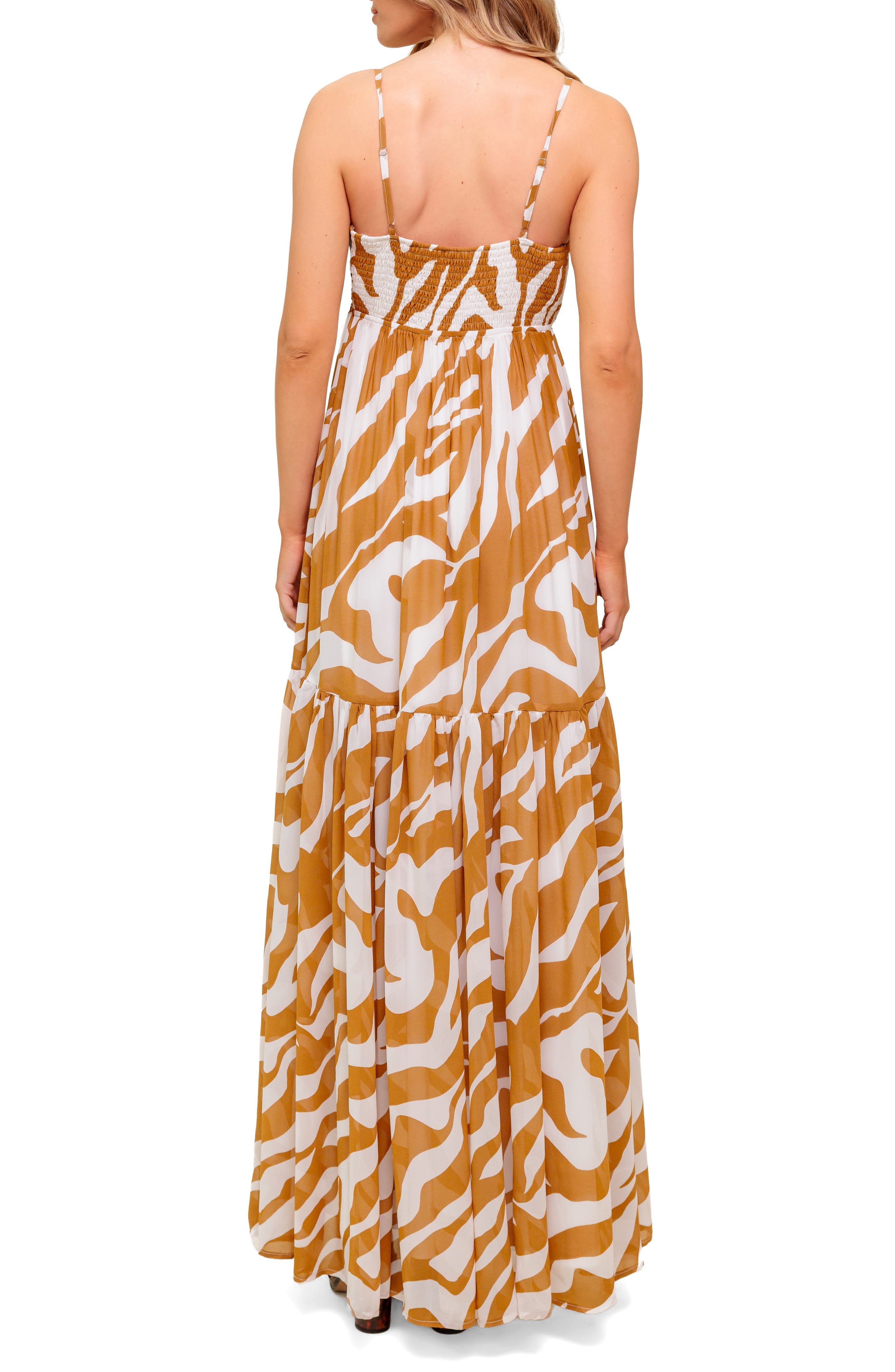 Zebra Print V-Neck Maxi Dress - image 2