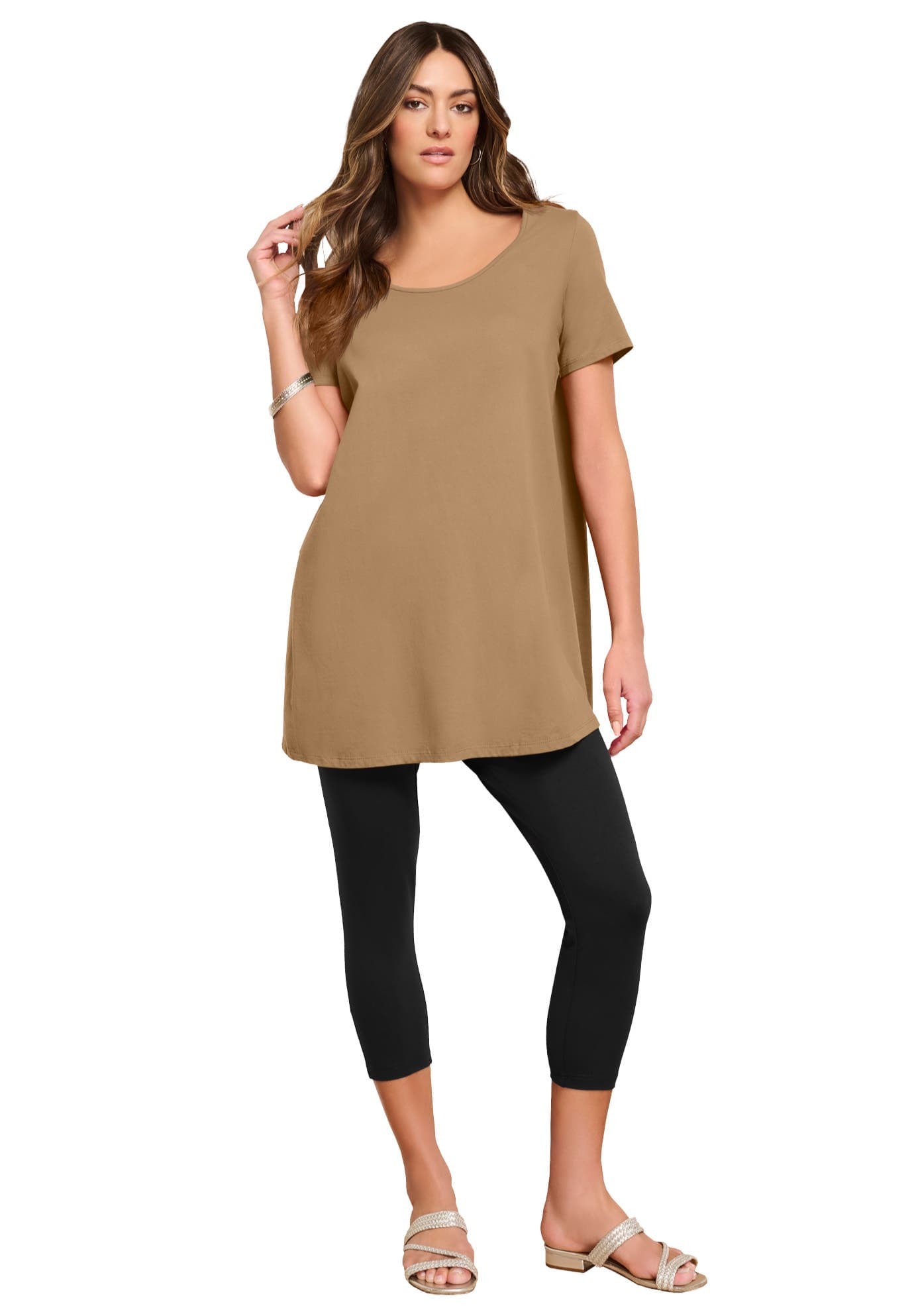 Plus Size Cotton Ultimate Scoopneck Swing Tunic - image 1