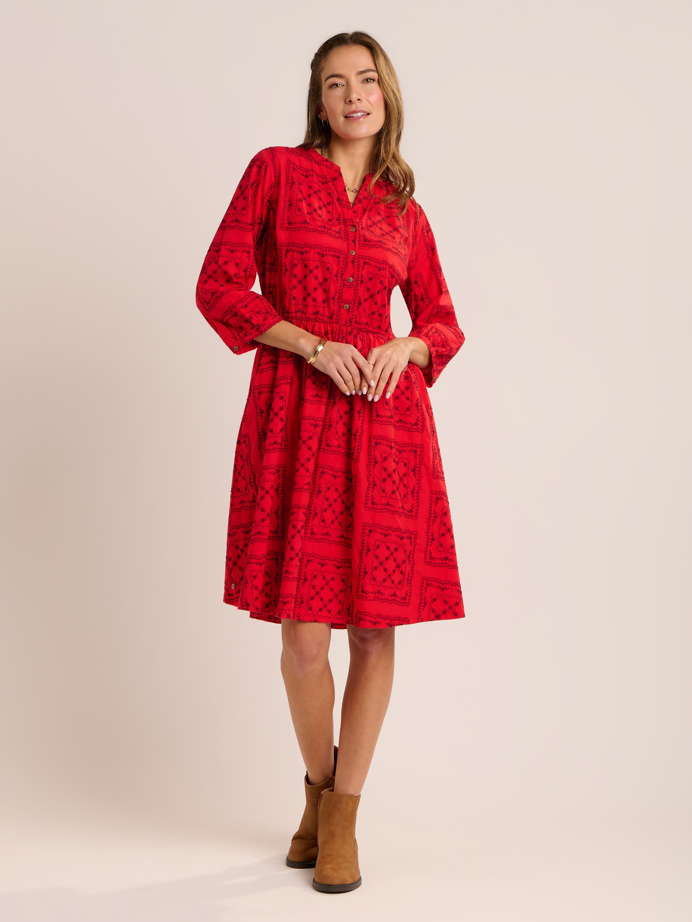 Zora Embroidery Detail Dress - image 1
