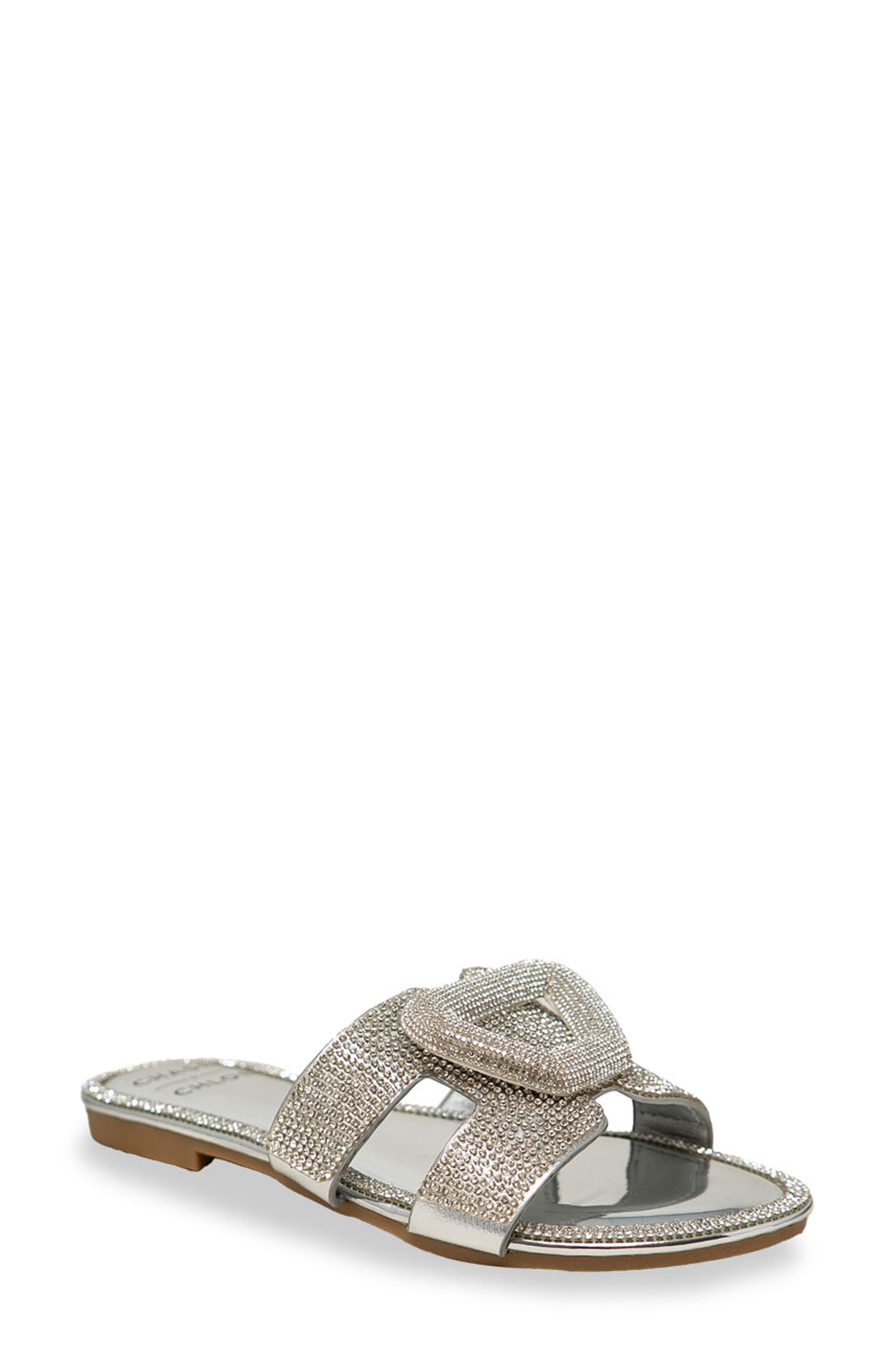 Rhinestone Embellished Slide Sandal - image 3