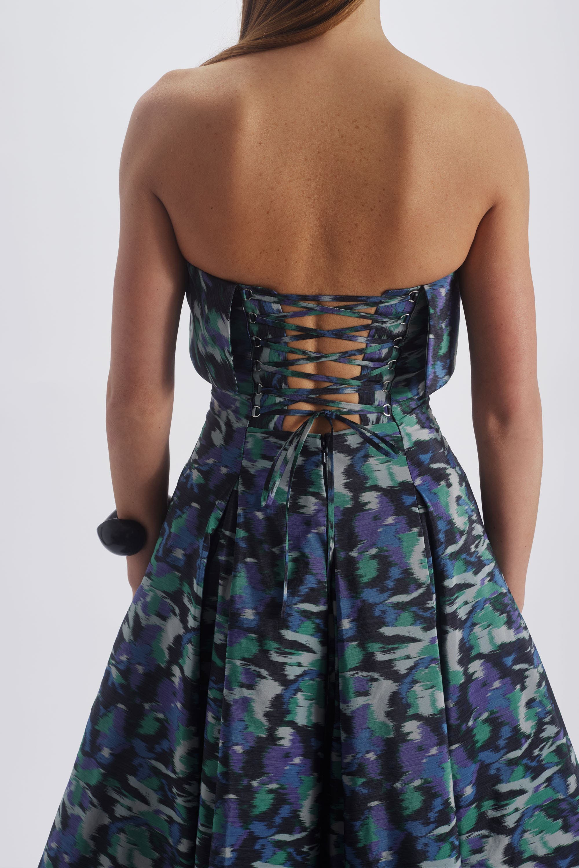 Printed Laced Back Dress - image 2