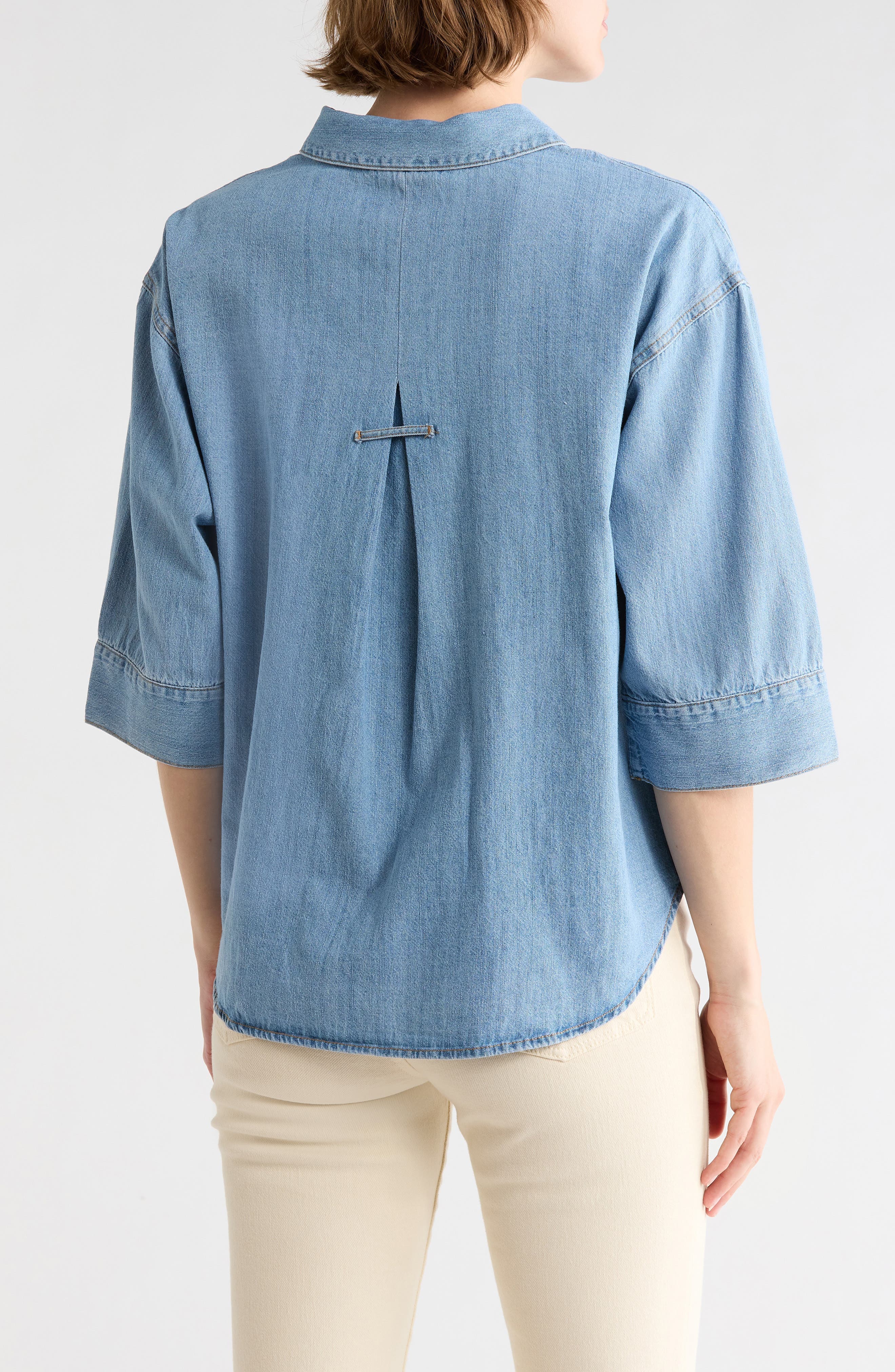 Kindell Cotton Denim Button-Up Shirt - image 2