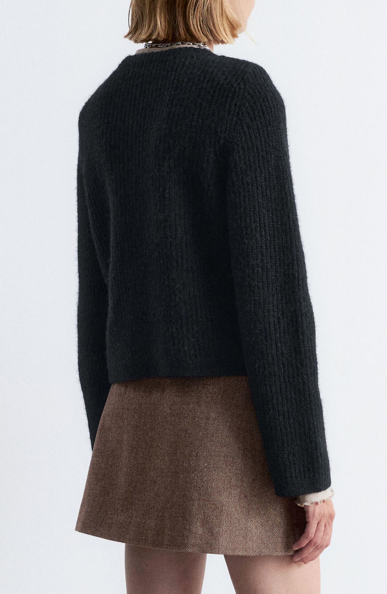 Wool & Alpaca Blend Rib Cardigan - image 2