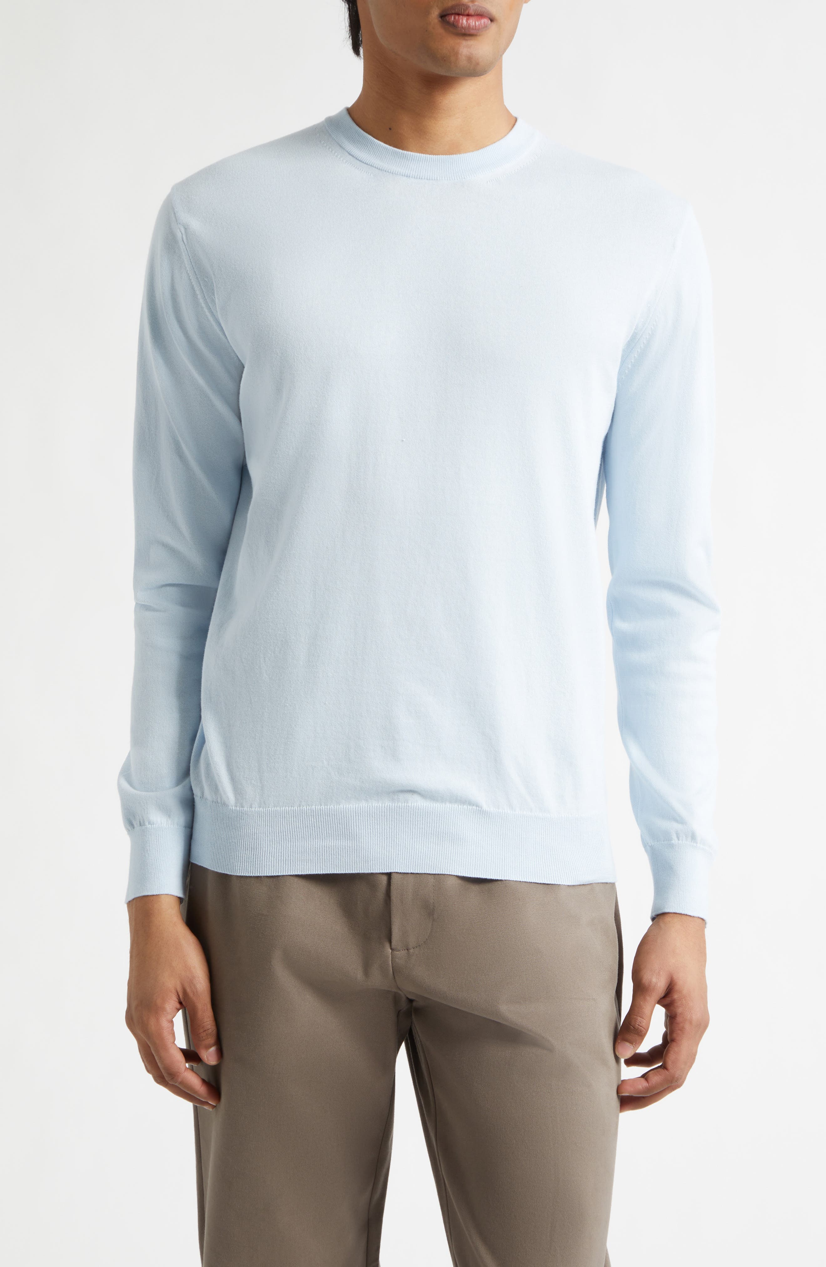 Lightweight Cotton Crewneck Sweater - image 1