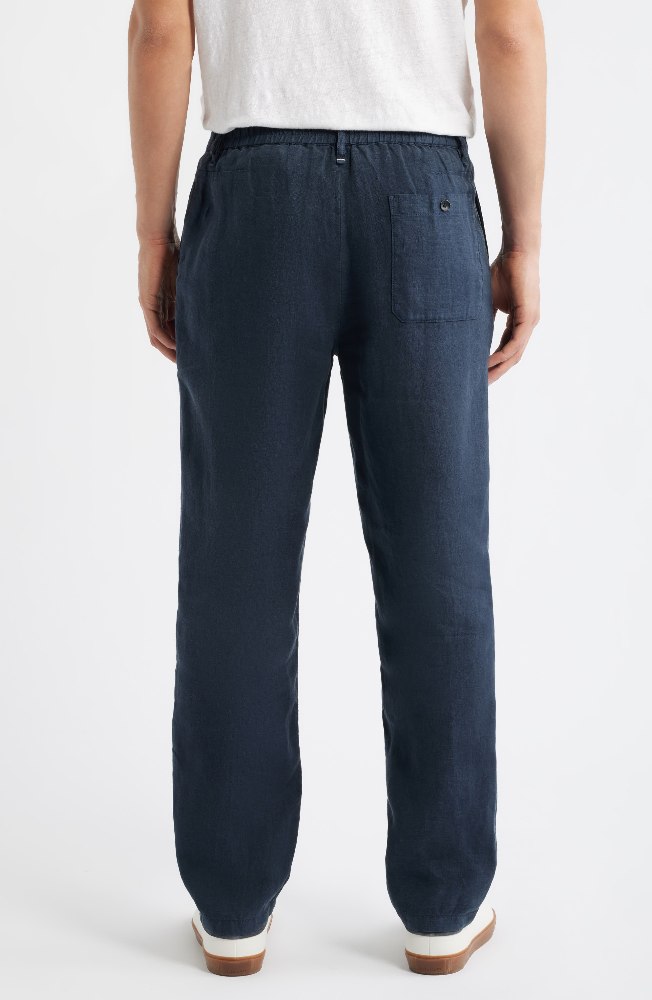Evan Back Elastic Waist Linen Dress Pants - image 4