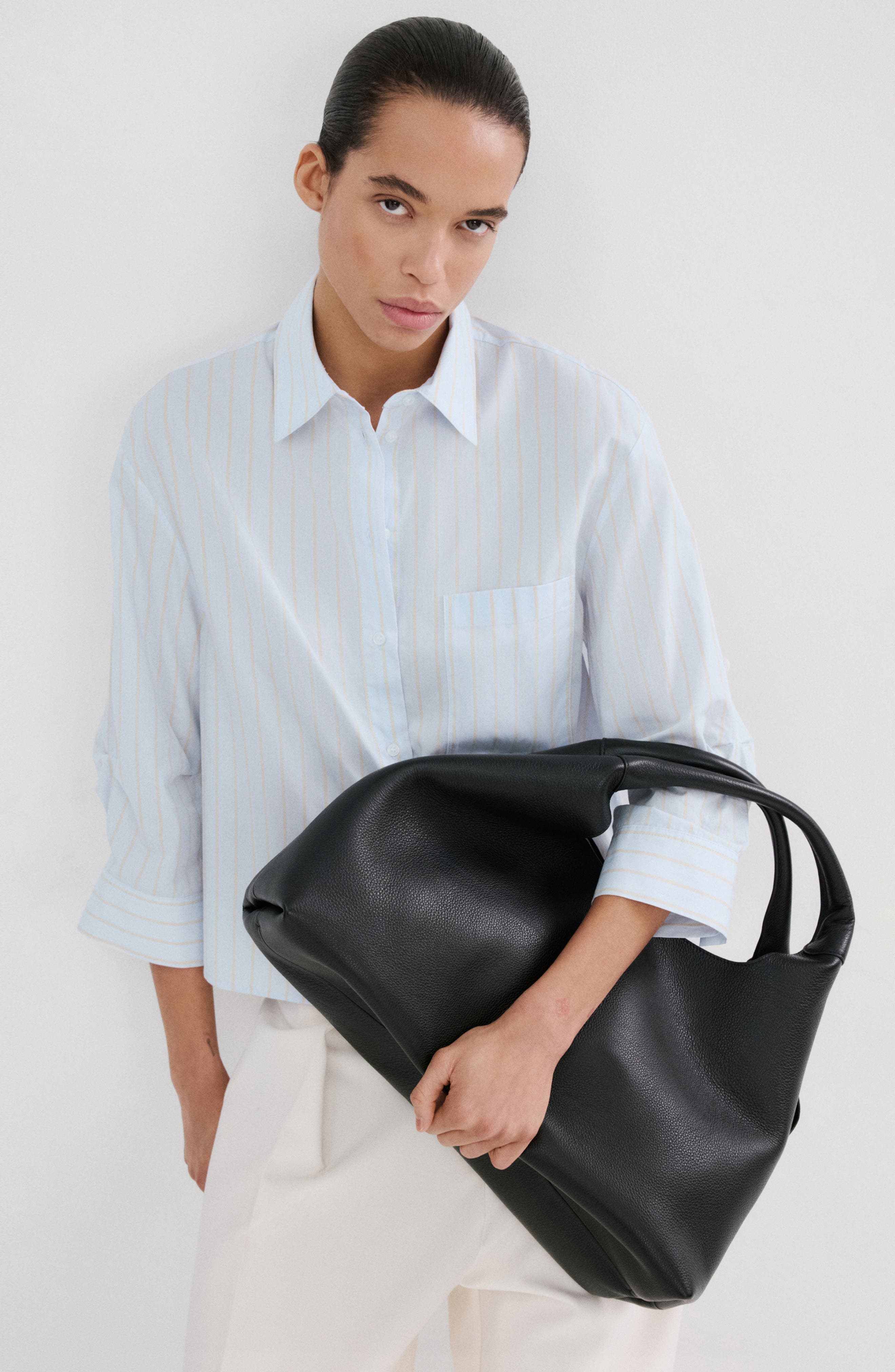 Stripe Cotton Button-Up Shirt - image 2