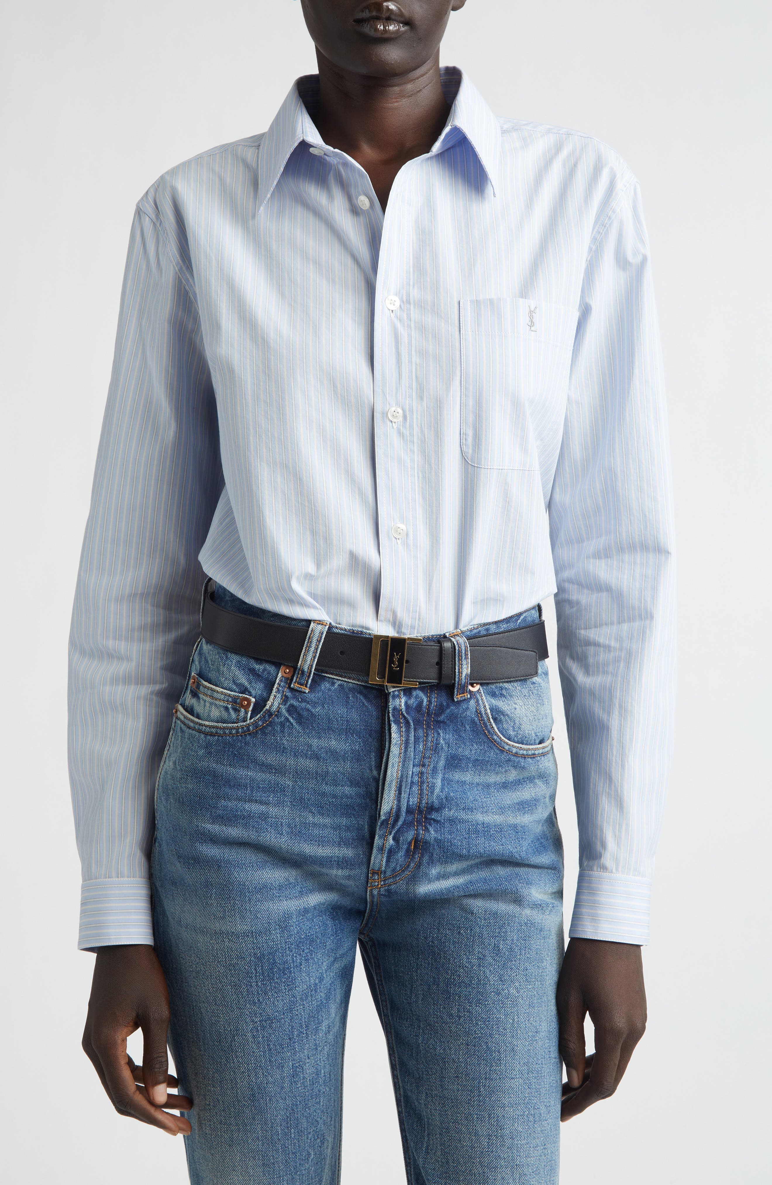Classic Stripe Button-Up Shirt - image 1
