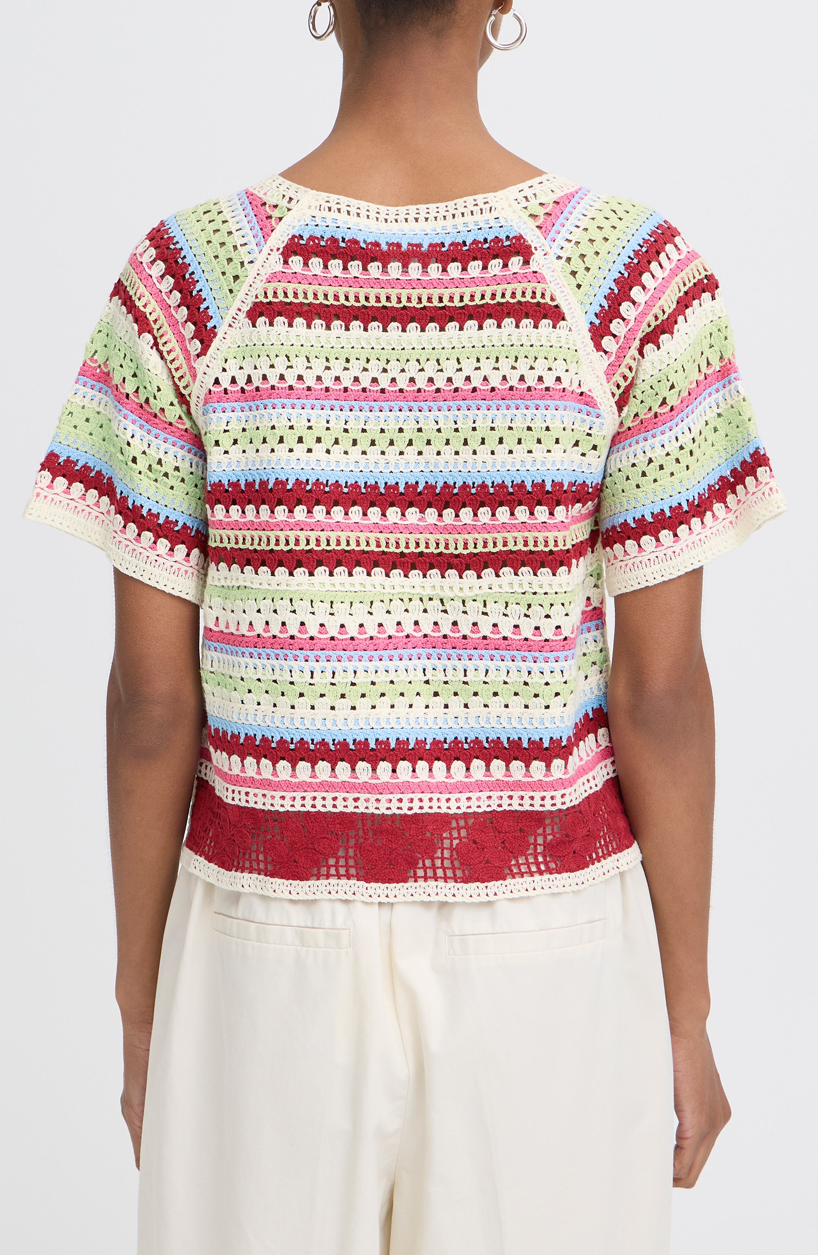 Multicolor Stripe Knit Top - image 2