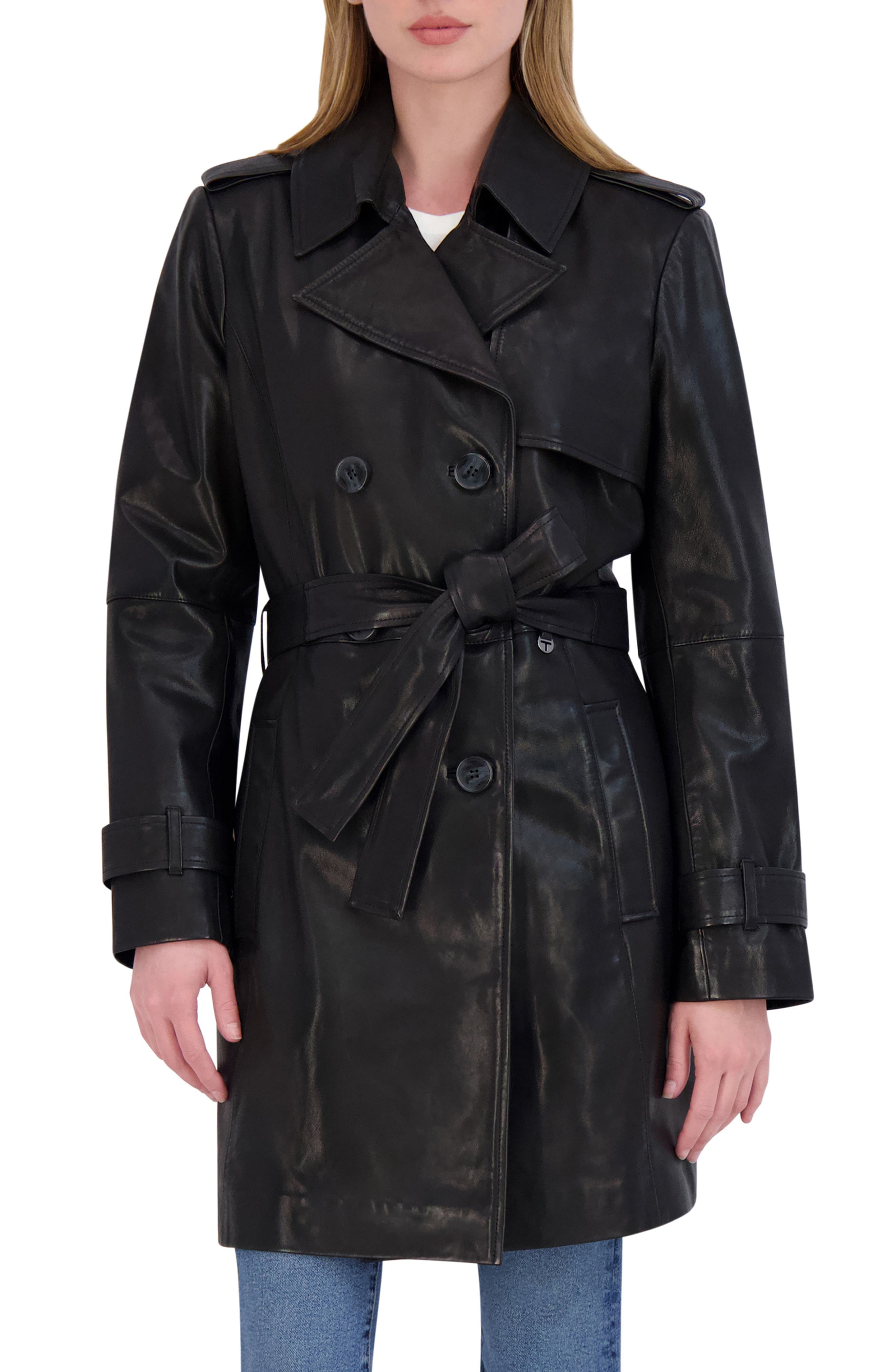 Natalie Leather Trench Coat - image 1