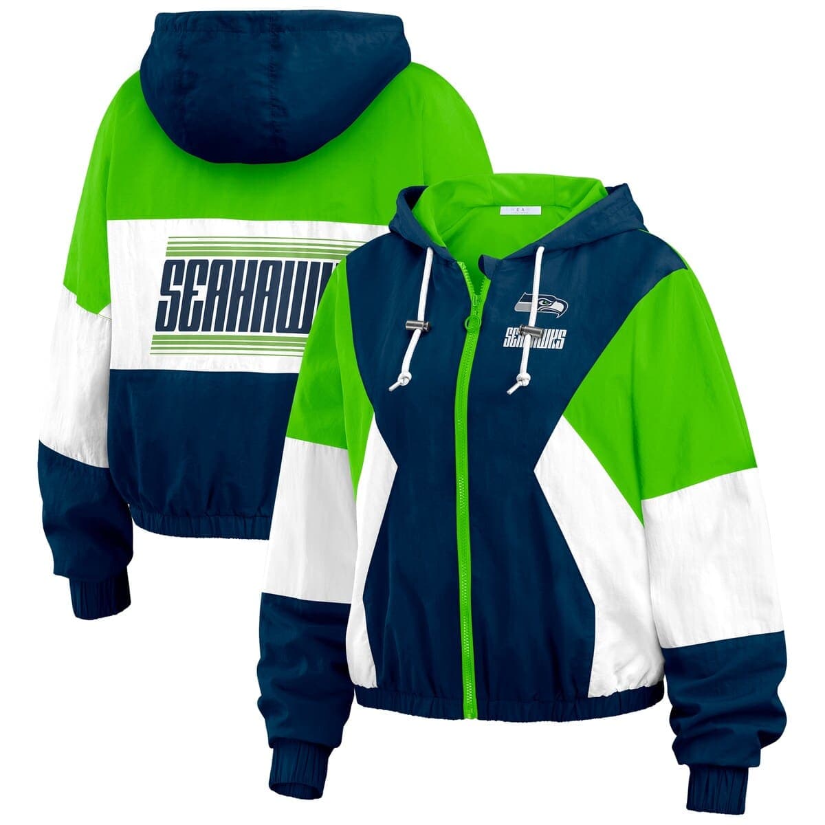 Women's WEAR by Erin Andrews  Royal Seattle Seahawks Color Block Full-Zip Windbreaker Jacket - image 1