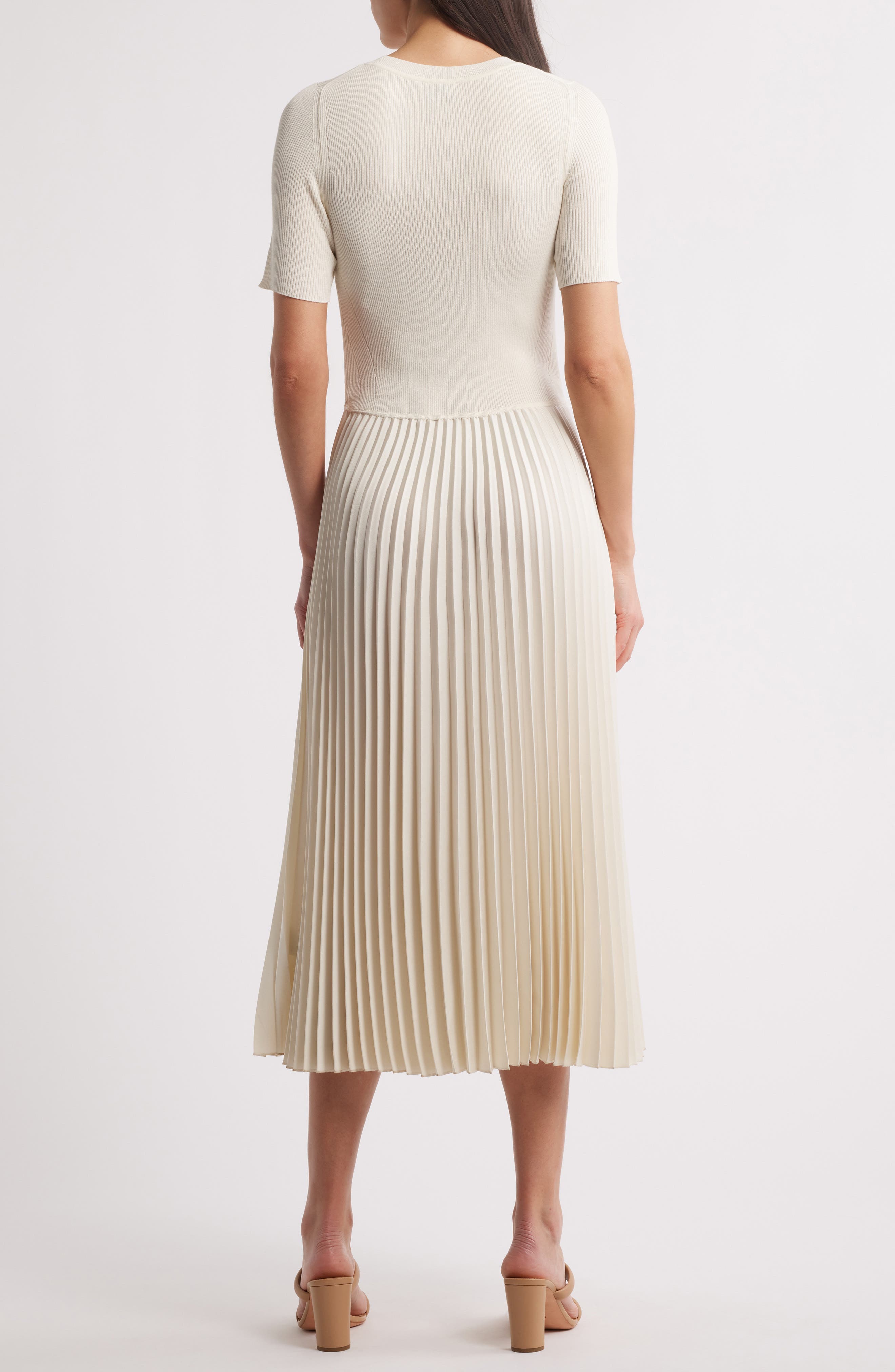 Fadridi Rib & Pleated Midi A-Line Dress - image 2