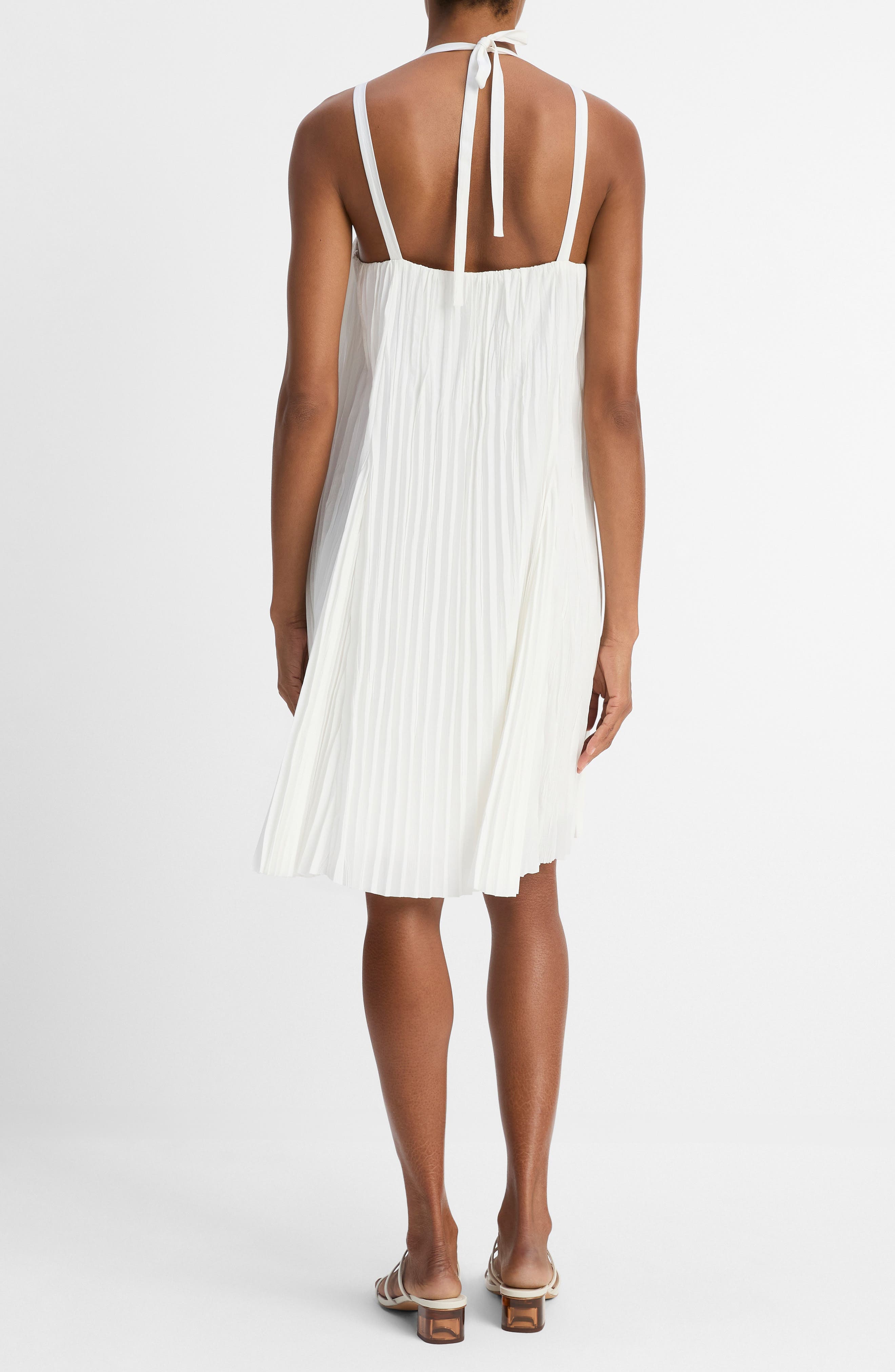 Pleated A-Line Halter Dress - image 2