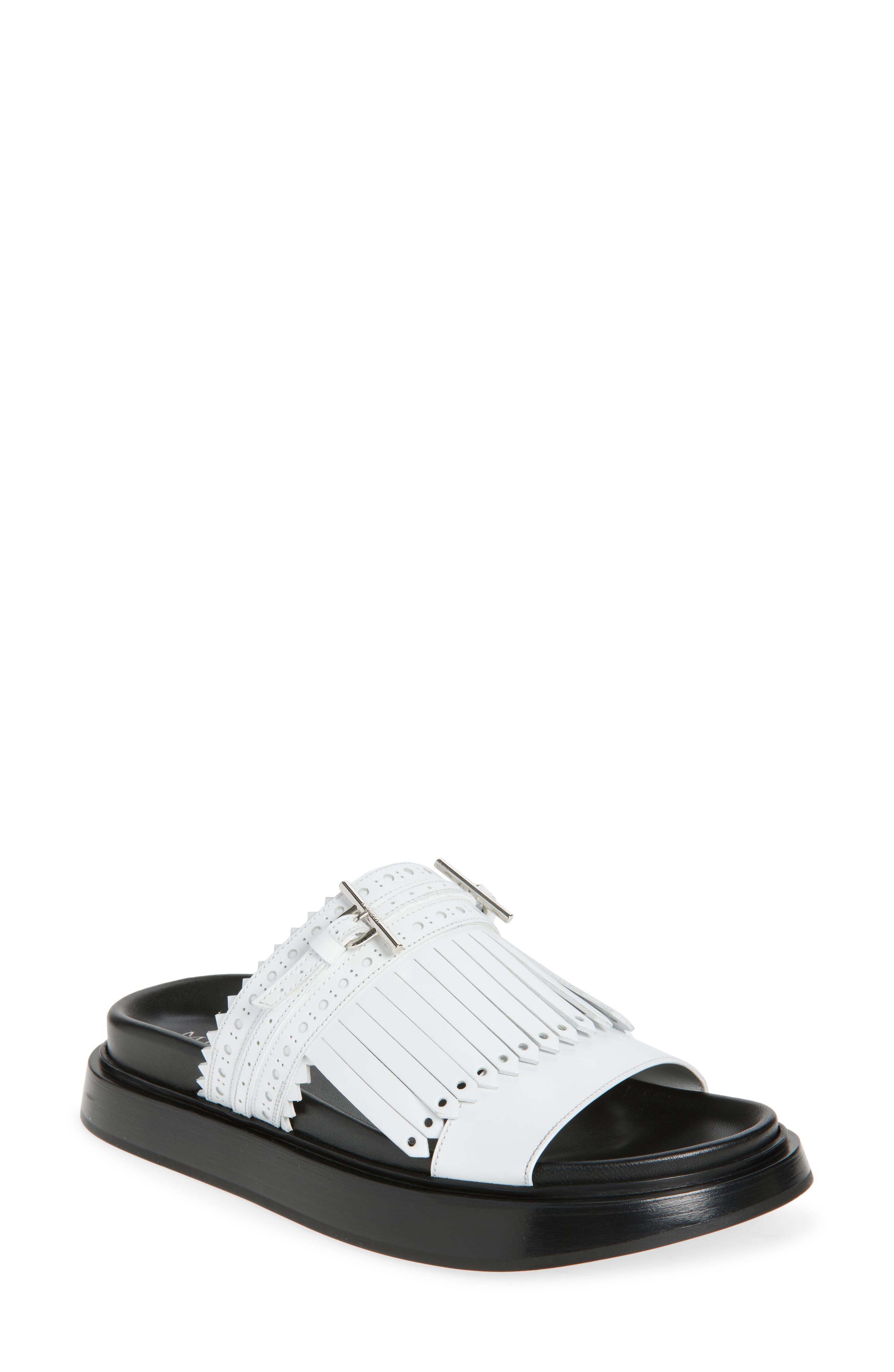Kiltie Fringe Slide Sandal - image 1