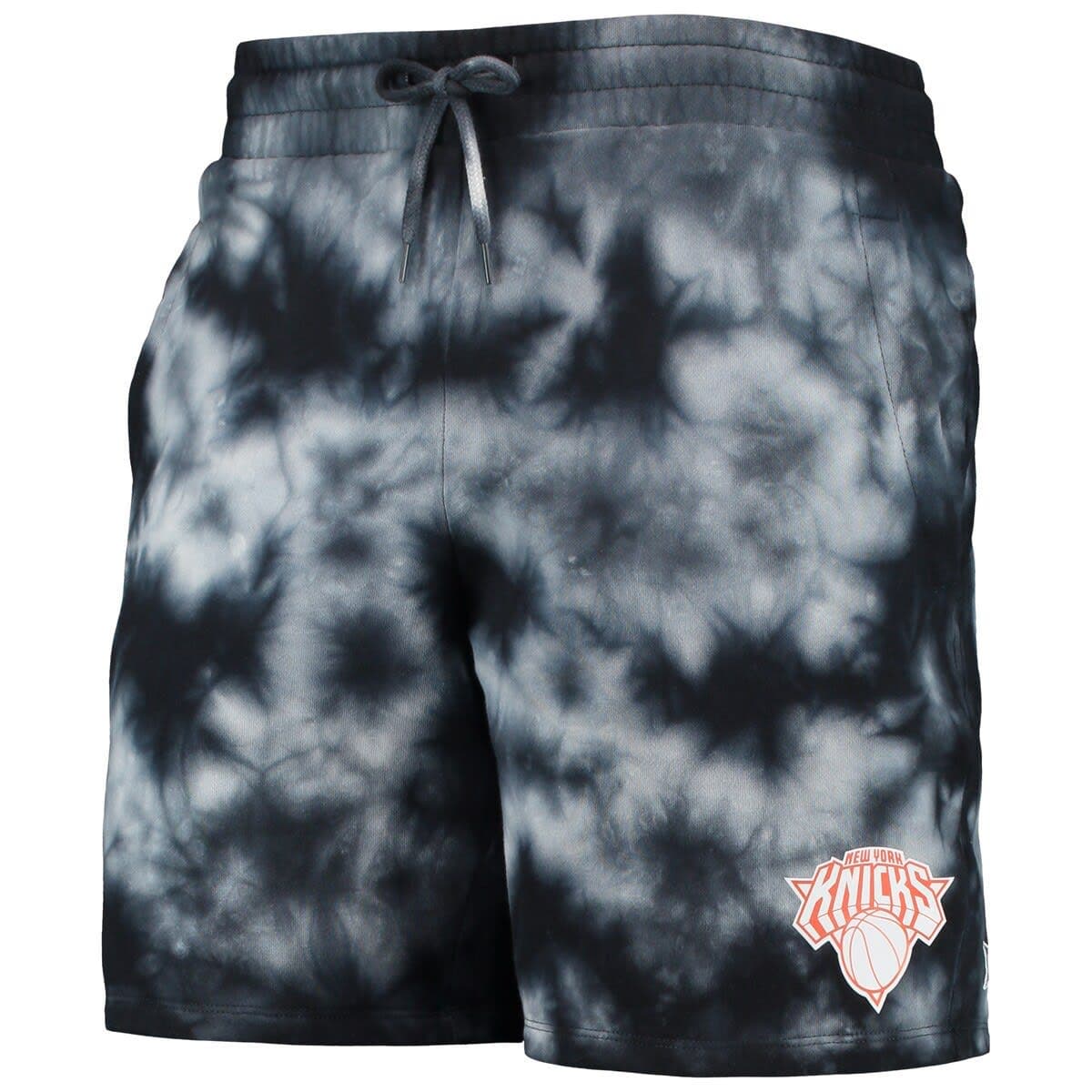 Men's New Era Black New York Knicks Fleece Tie-Dye Shorts - image 2