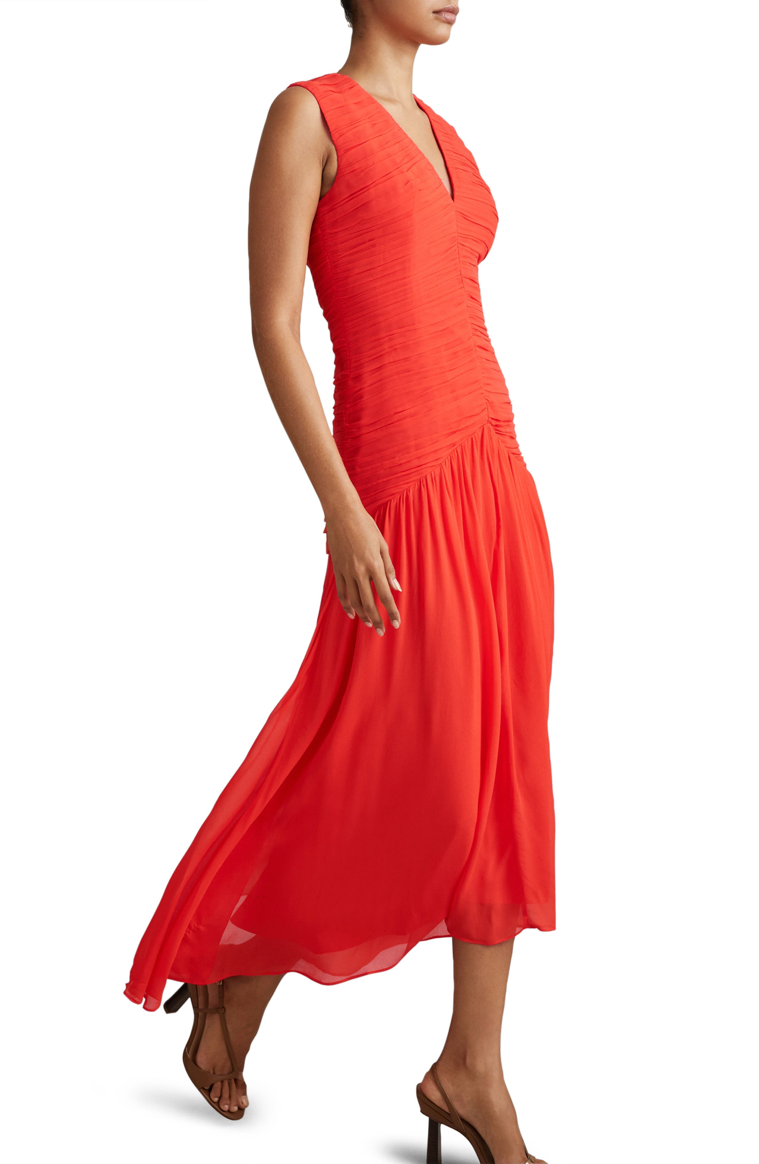 Saffy Ruched Mesh Midi Dress - image 1