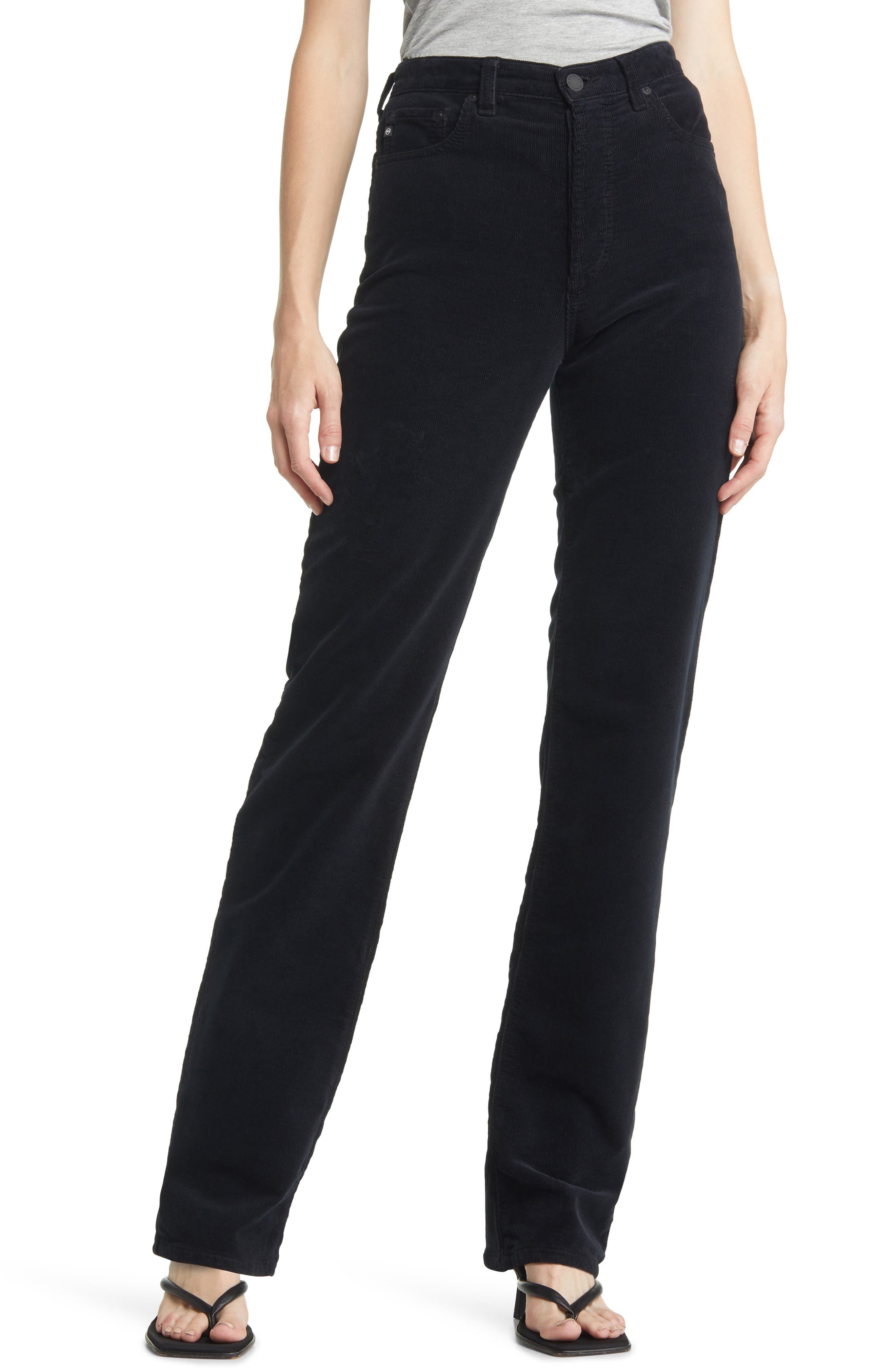 Alexxis High Waist Extended Straight Leg Corduroy Pants - image 1