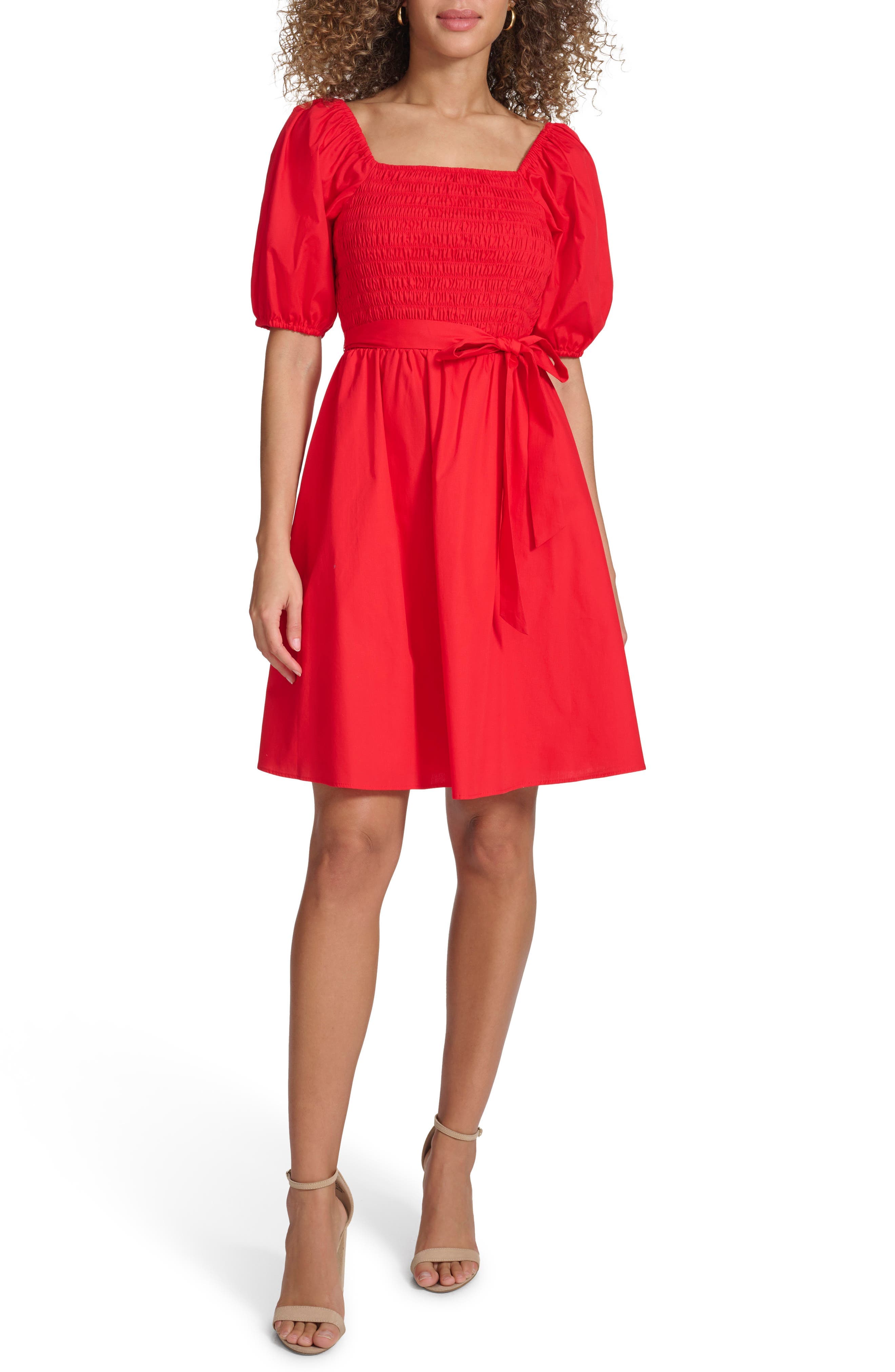 Puff Sleeve Cotton Dress - image 1
