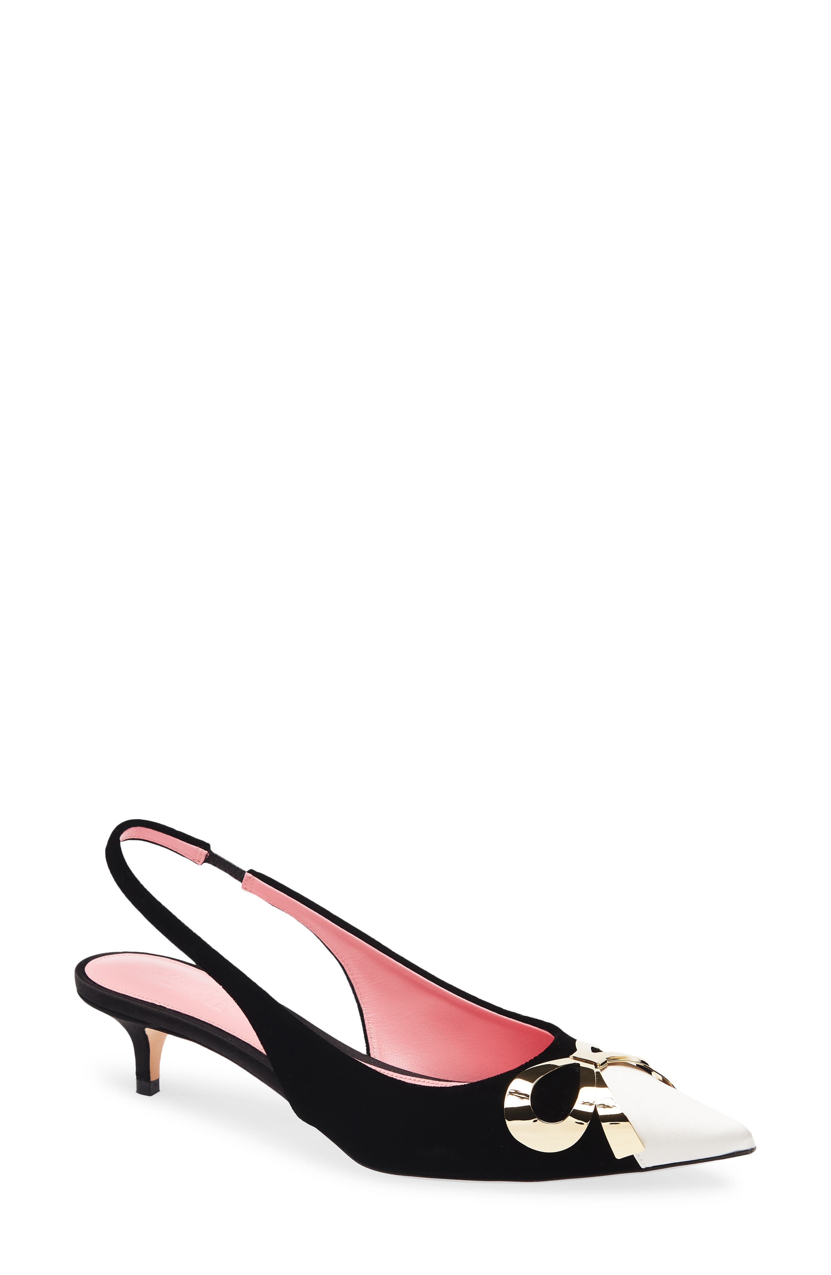 Bow Kitten Heel Slingback Pump - image 1