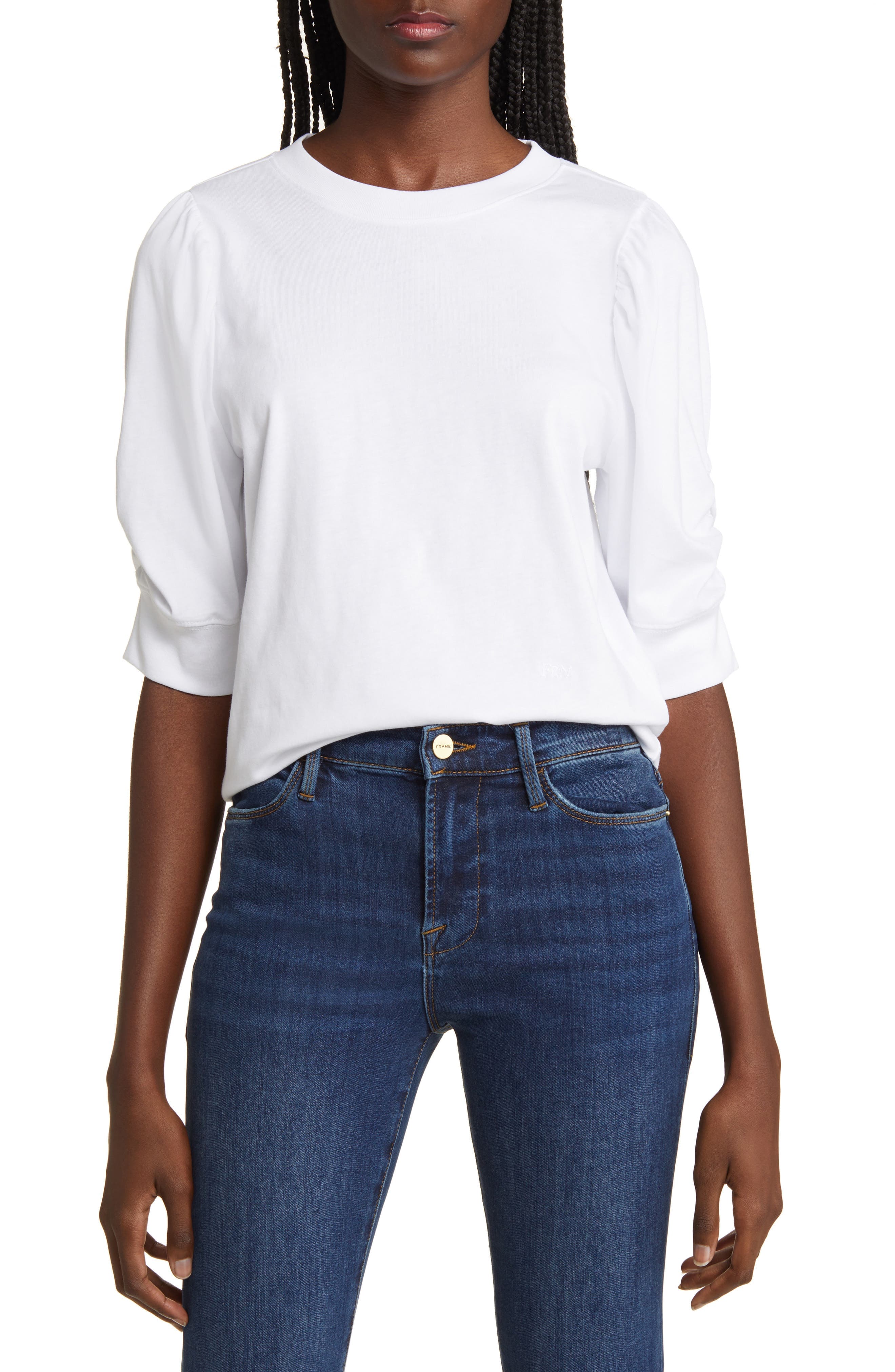 Frankie Puff Sleeve Organic Cotton Knit Top - image 1