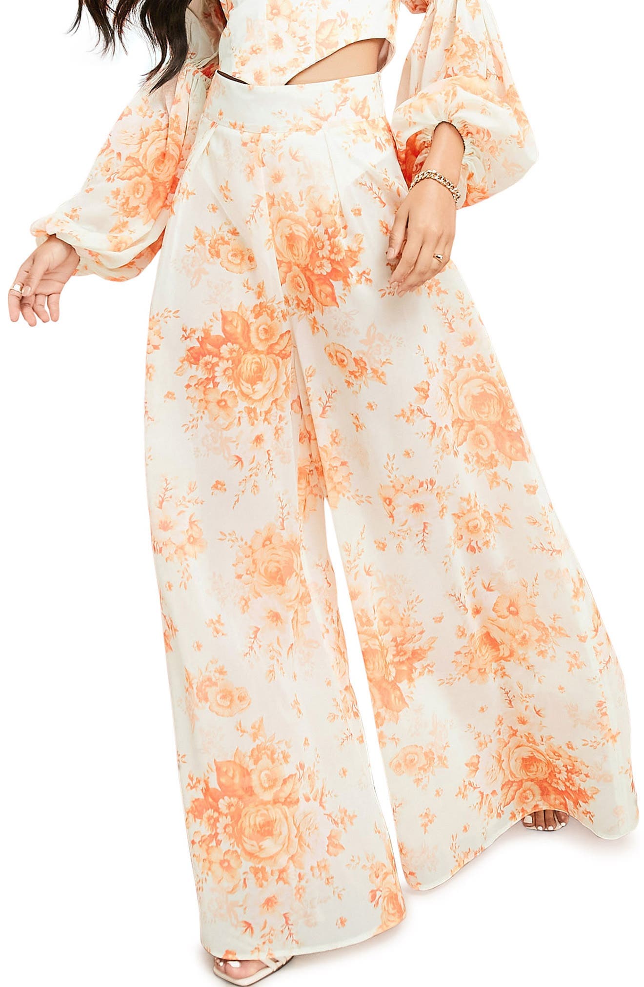 Floral Wide Leg Trousers - image 1